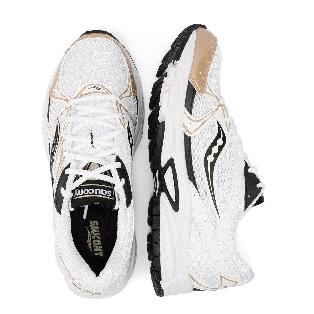 Saucony Millennium White/Gold/Black Trainers