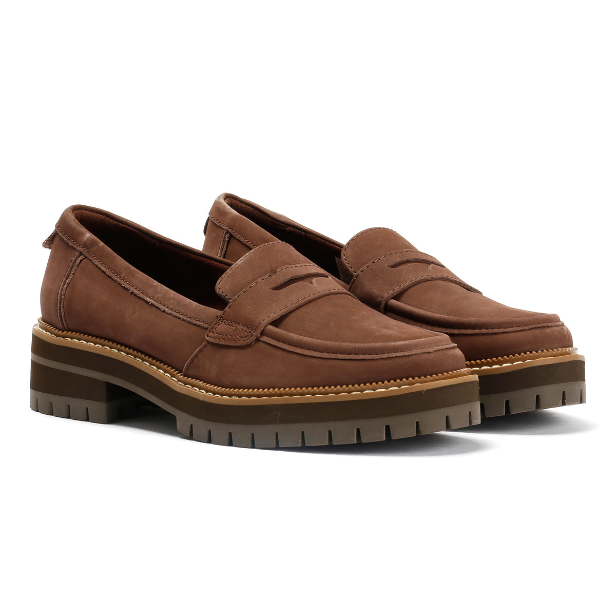 TOMS Cara Leather Women's Oak Brown Loafers