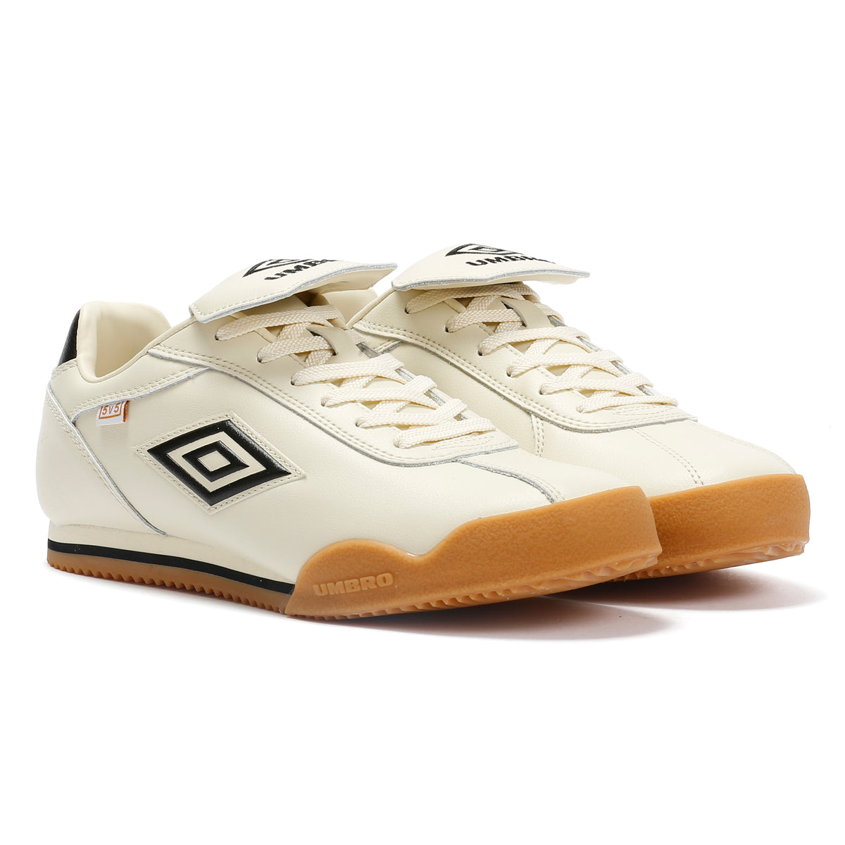 Umbro 5V5 Leather Antique White/Black Trainers