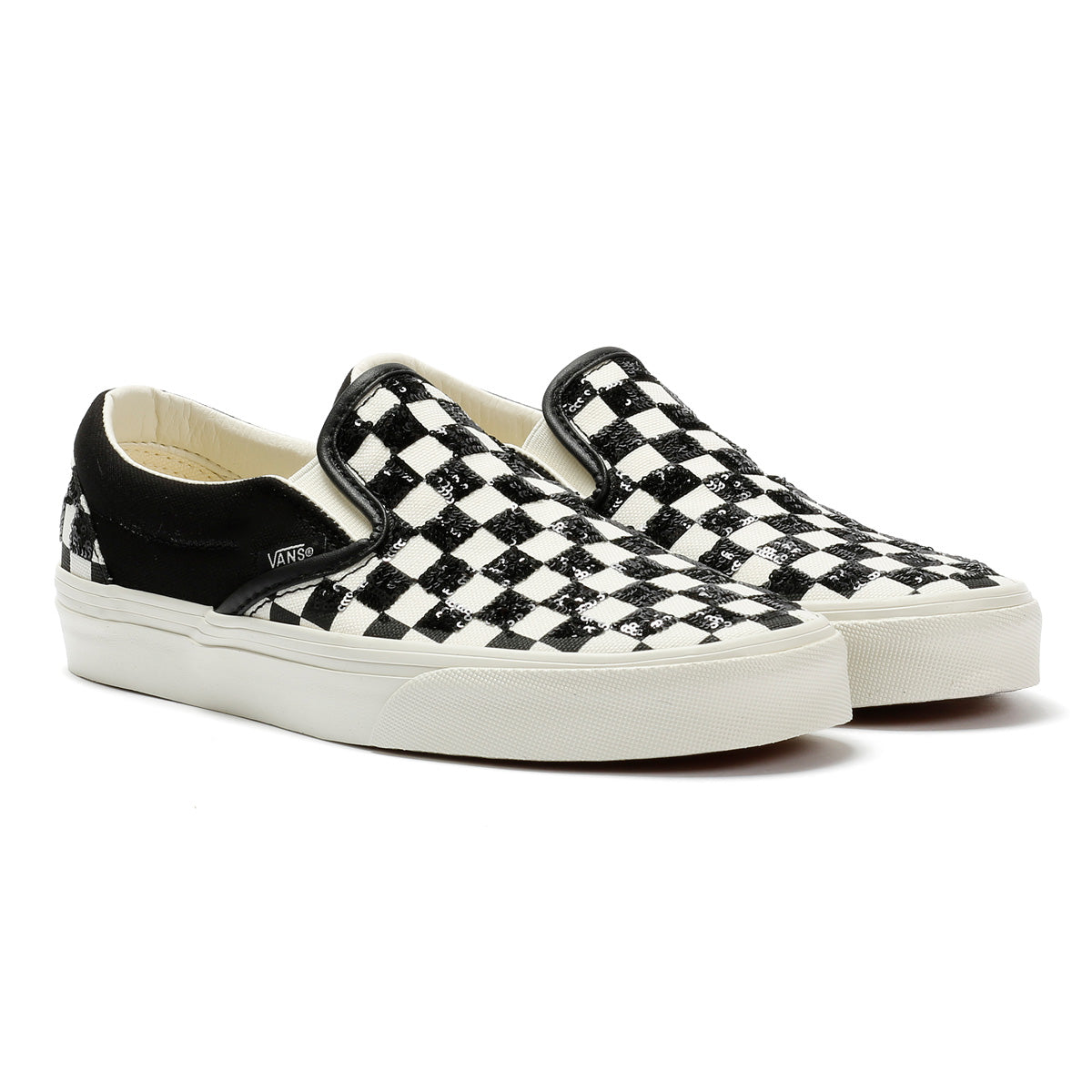 Vans Classic Slip-On Women's Canvas Black/White Beaded Checkerboard Trainers
