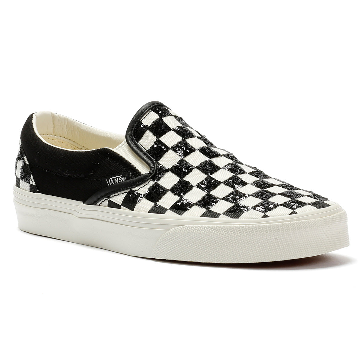 Vans Classic Slip-On Women's Canvas Black/White Beaded Checkerboard Trainers