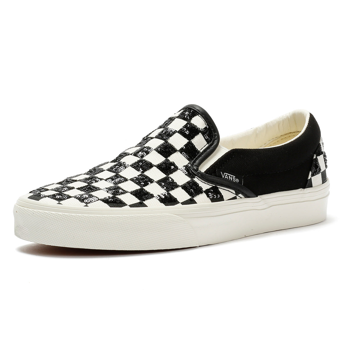 Vans Classic Slip-On Women's Canvas Black/White Beaded Checkerboard Trainers