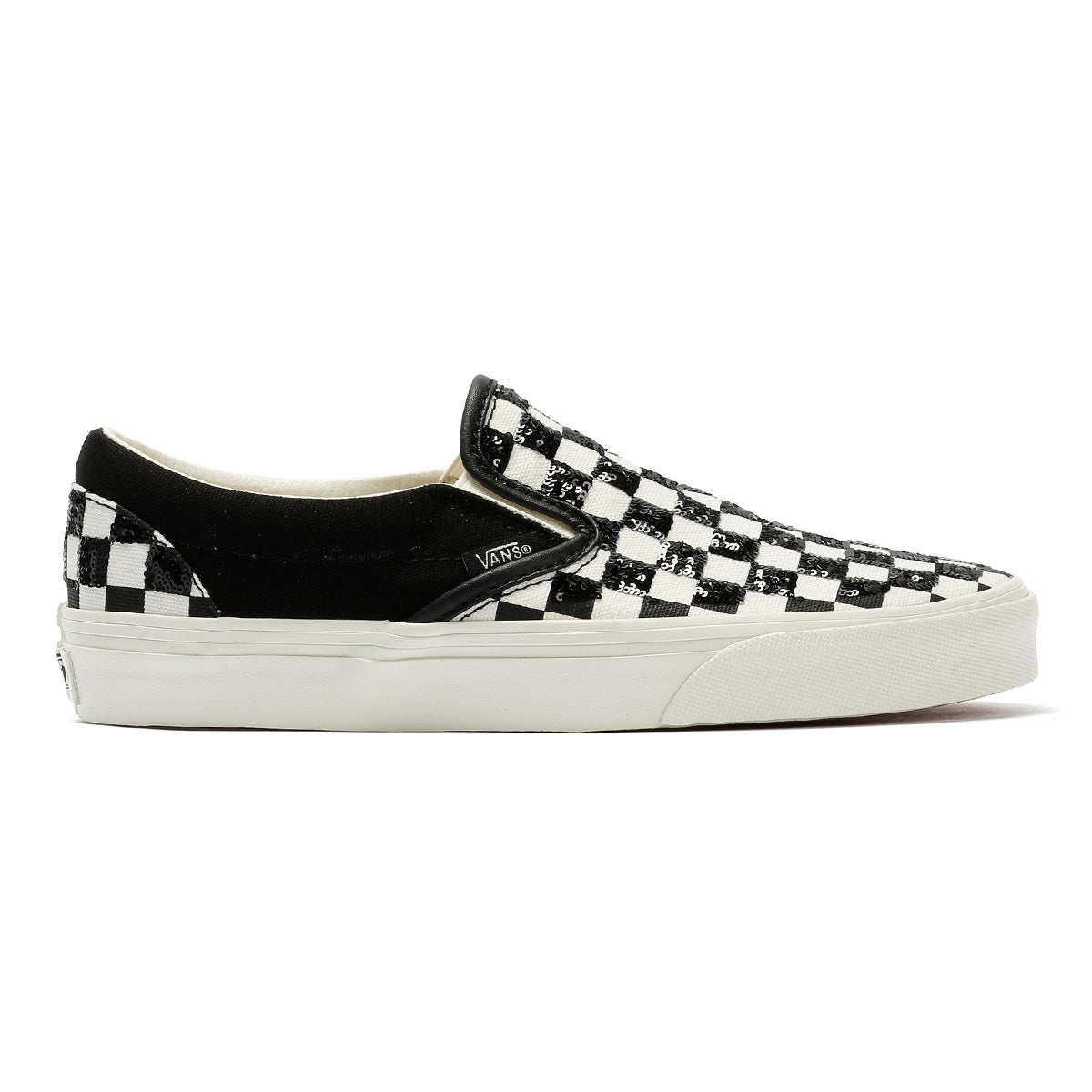 Vans Classic Slip-On Women's Canvas Black/White Beaded Checkerboard Trainers