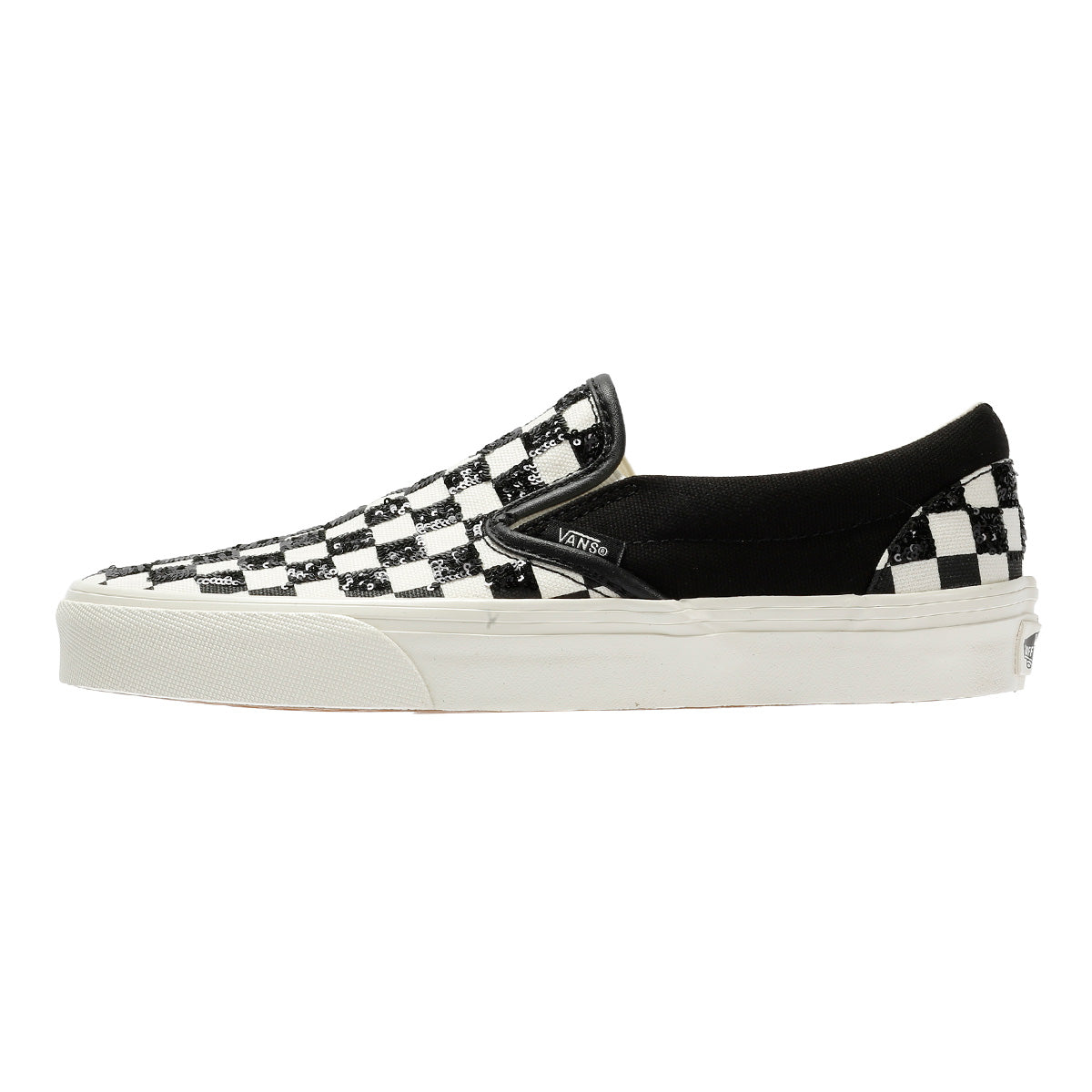 Vans Classic Slip-On Women's Canvas Black/White Beaded Checkerboard Trainers