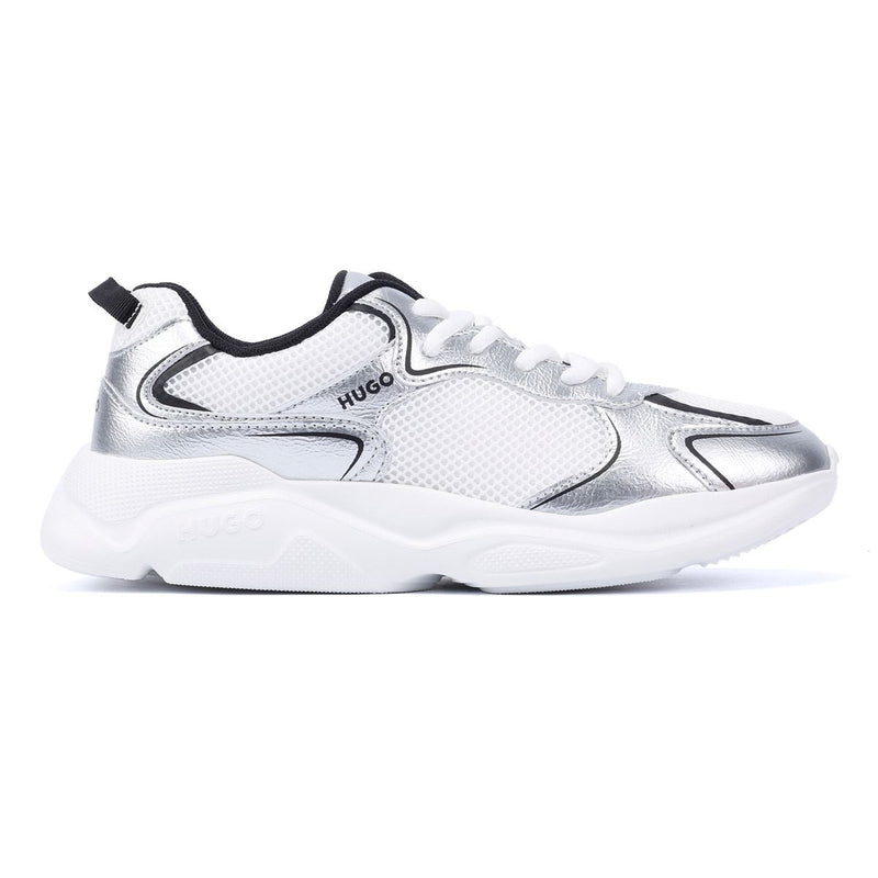 Hugo Leon Tennis Women's Silver/Black Trainers