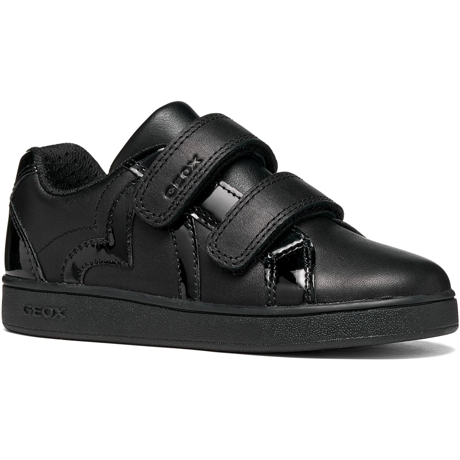 Geox J Eclyper Leather Black Trainers