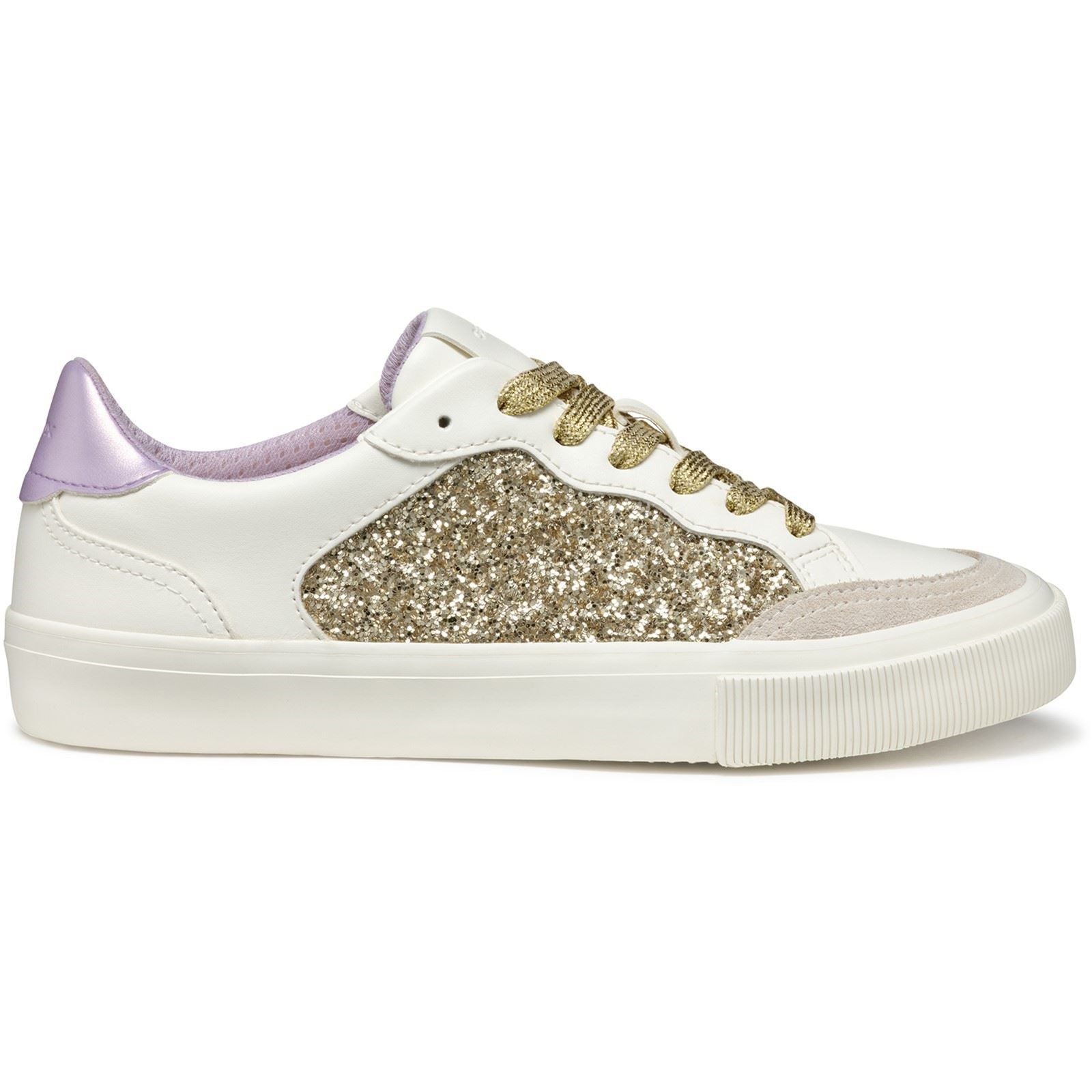 Geox D EMMELENY Women's Optic White/Light Gold Trainers
