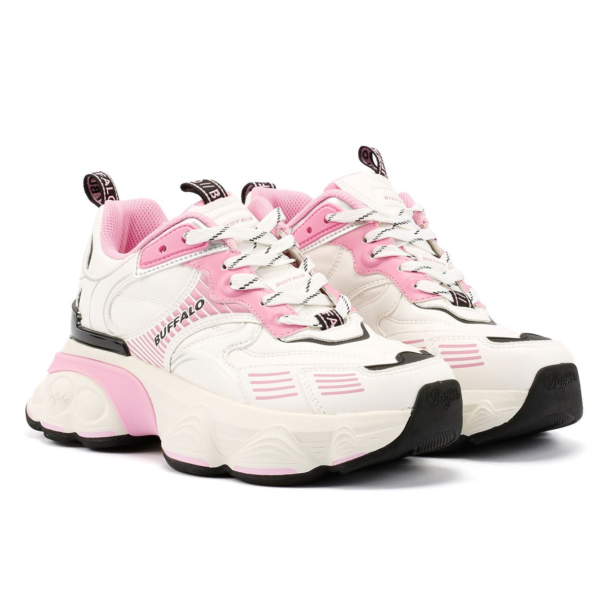 Buffalo Truck Women's White/Pink Trainers