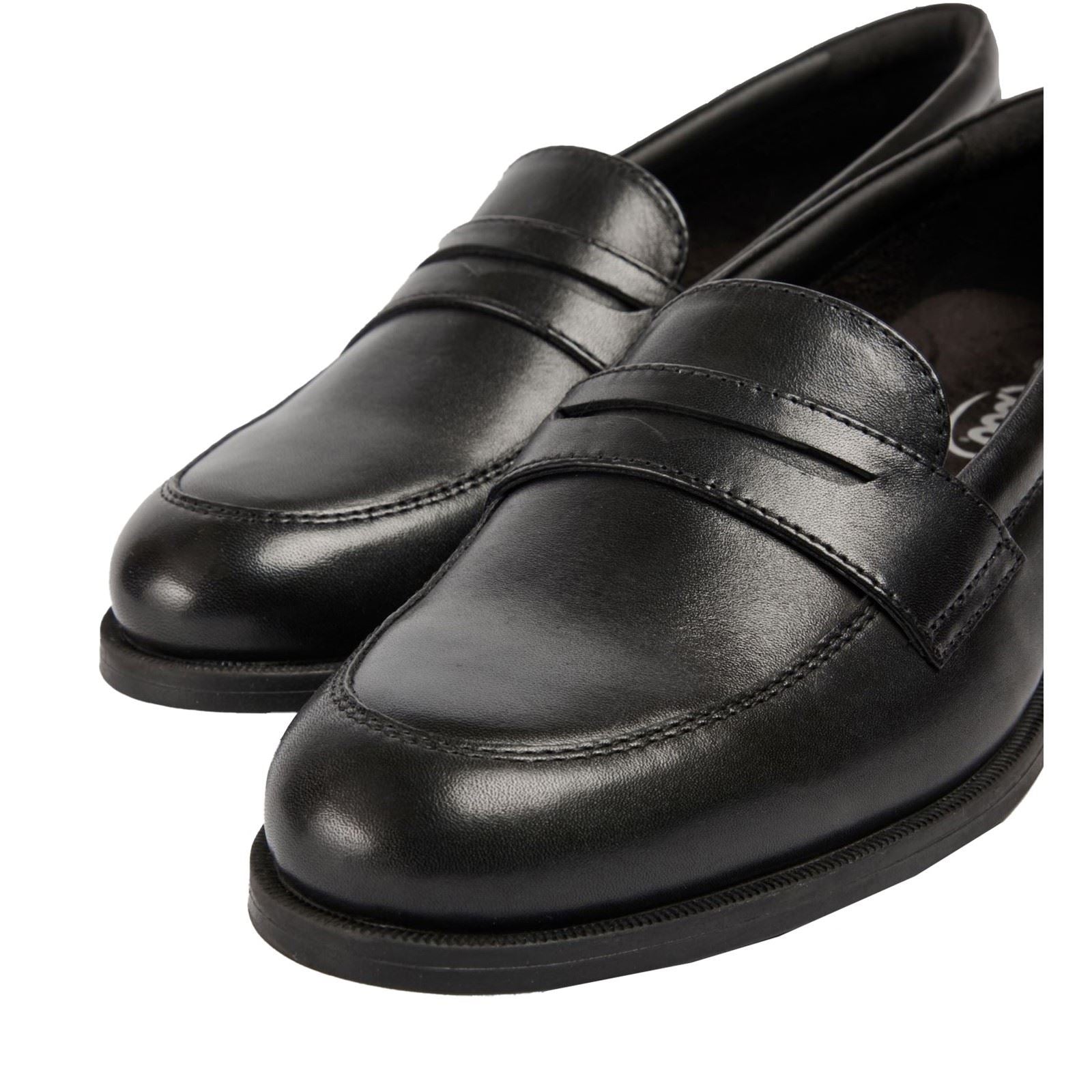 Pod Islay Leather Youth Girl's Black Loafers