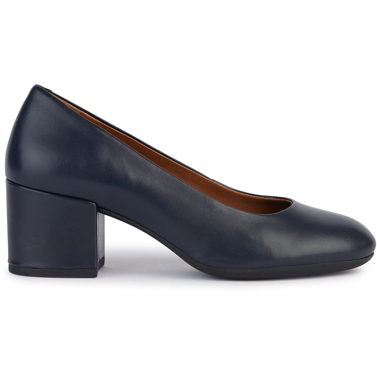 Geox D ELEANA A Leather Bovine Full Grain Women's Navy Heels