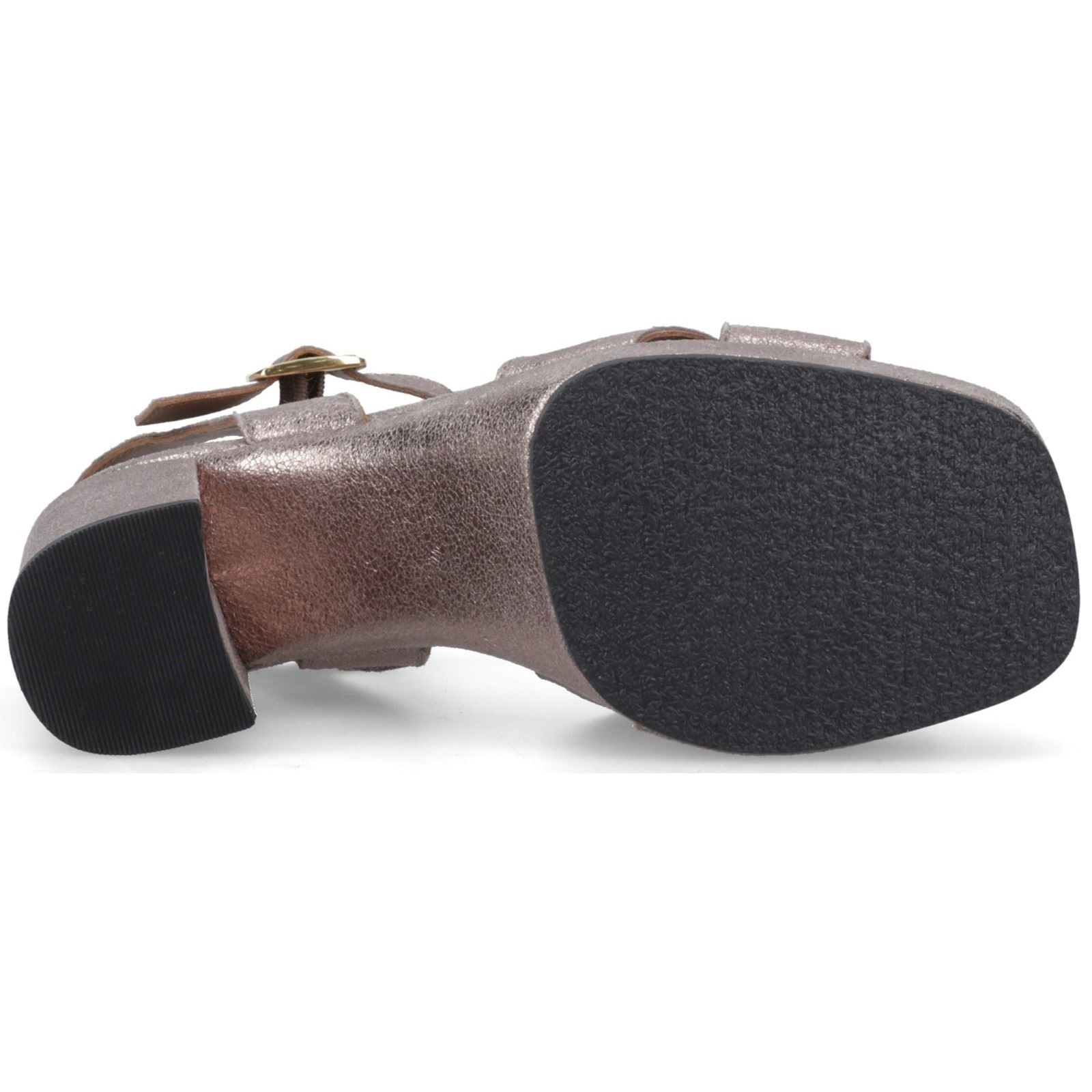 Hush Puppies Ophelia Leather Heel Suede Women's Pewter Slim Fit Sandals