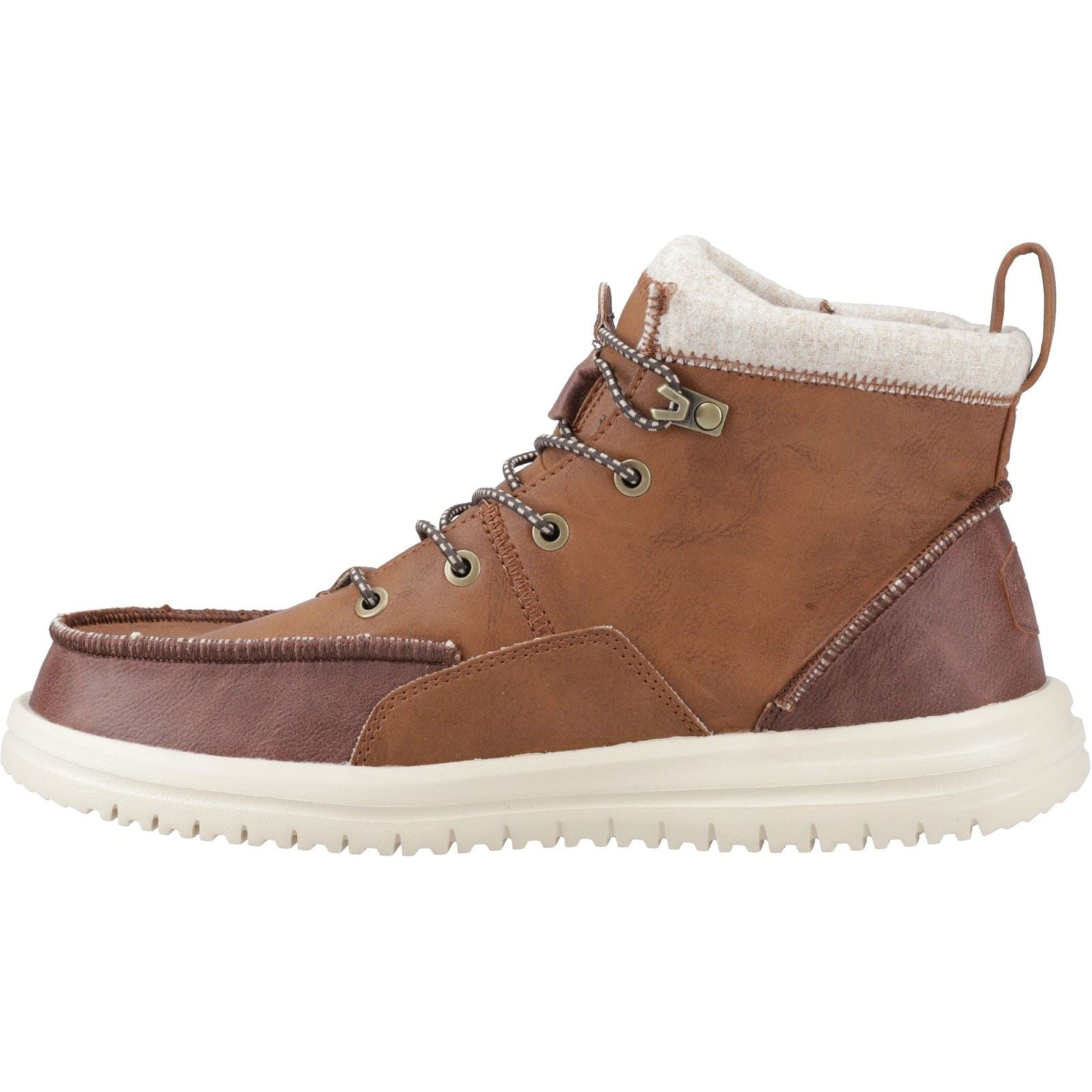 HEYDUDE Bradley Tumbled Classic Synthetic Men's Cognac/Multi Ankle Boots