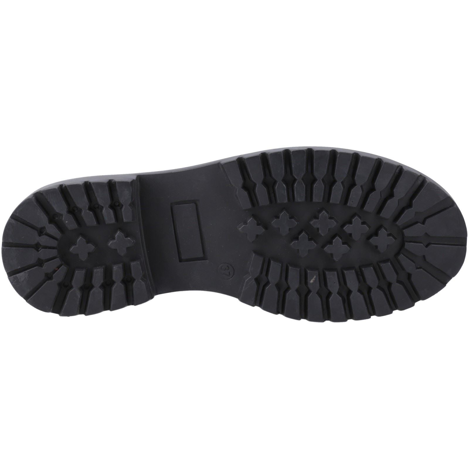 Hush Puppies Aubrey Leather Youth Girl's Black Derby Shoes