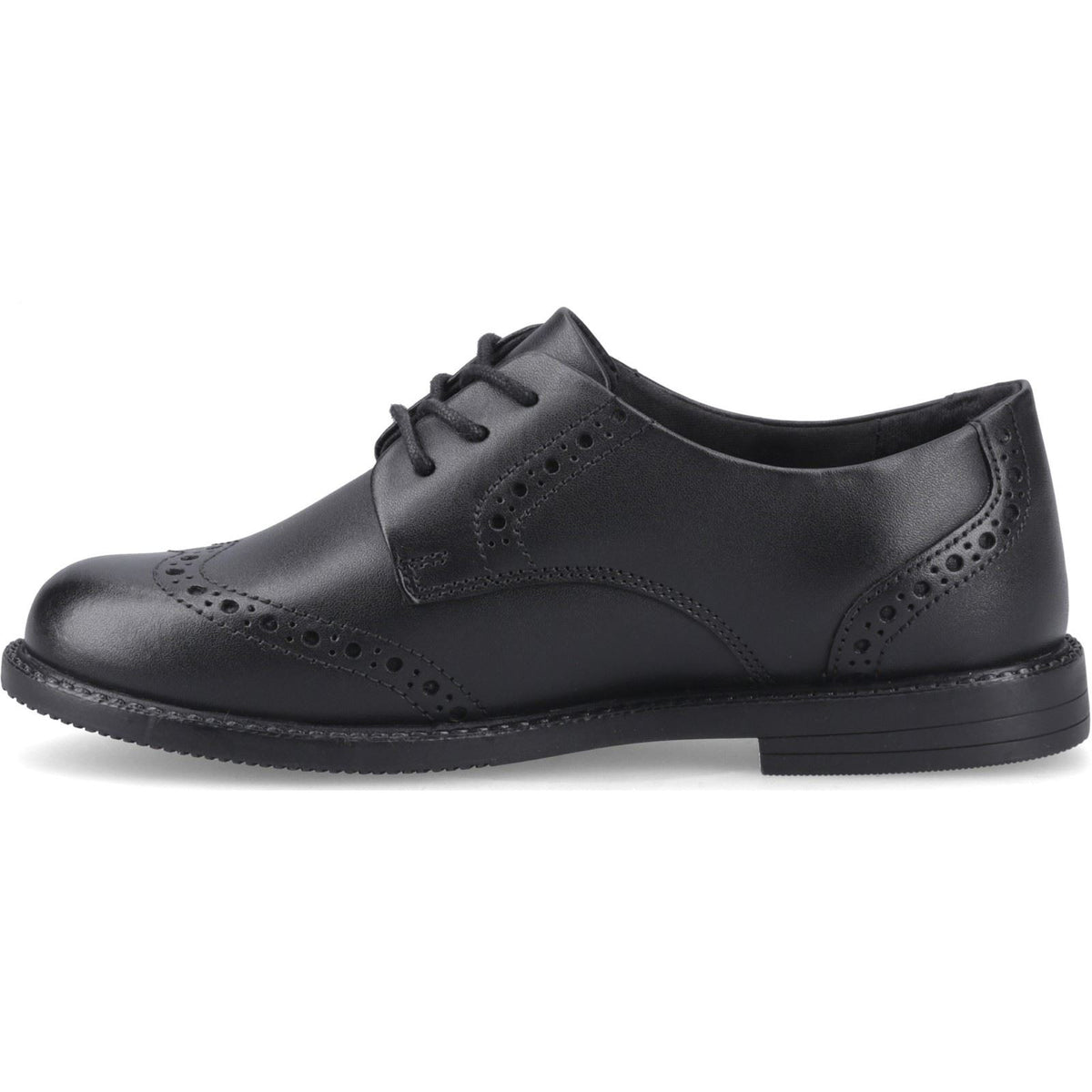 Hush Puppies Ava Snr Leather Black Brogues