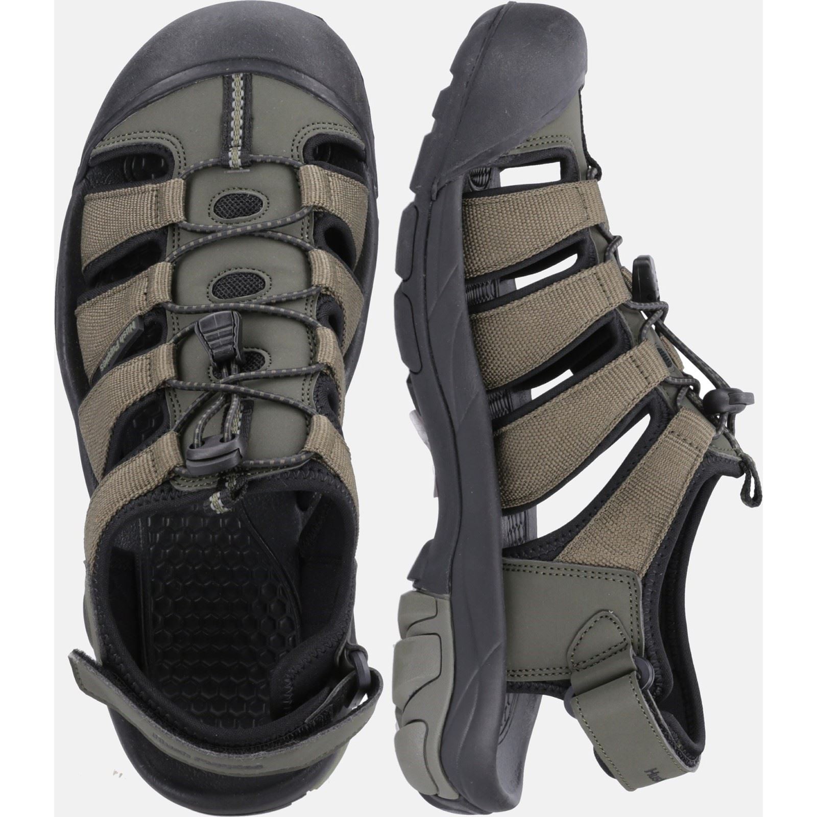 Hush Puppies Peru Synthetic/Webbing Men's Khaki Sandals