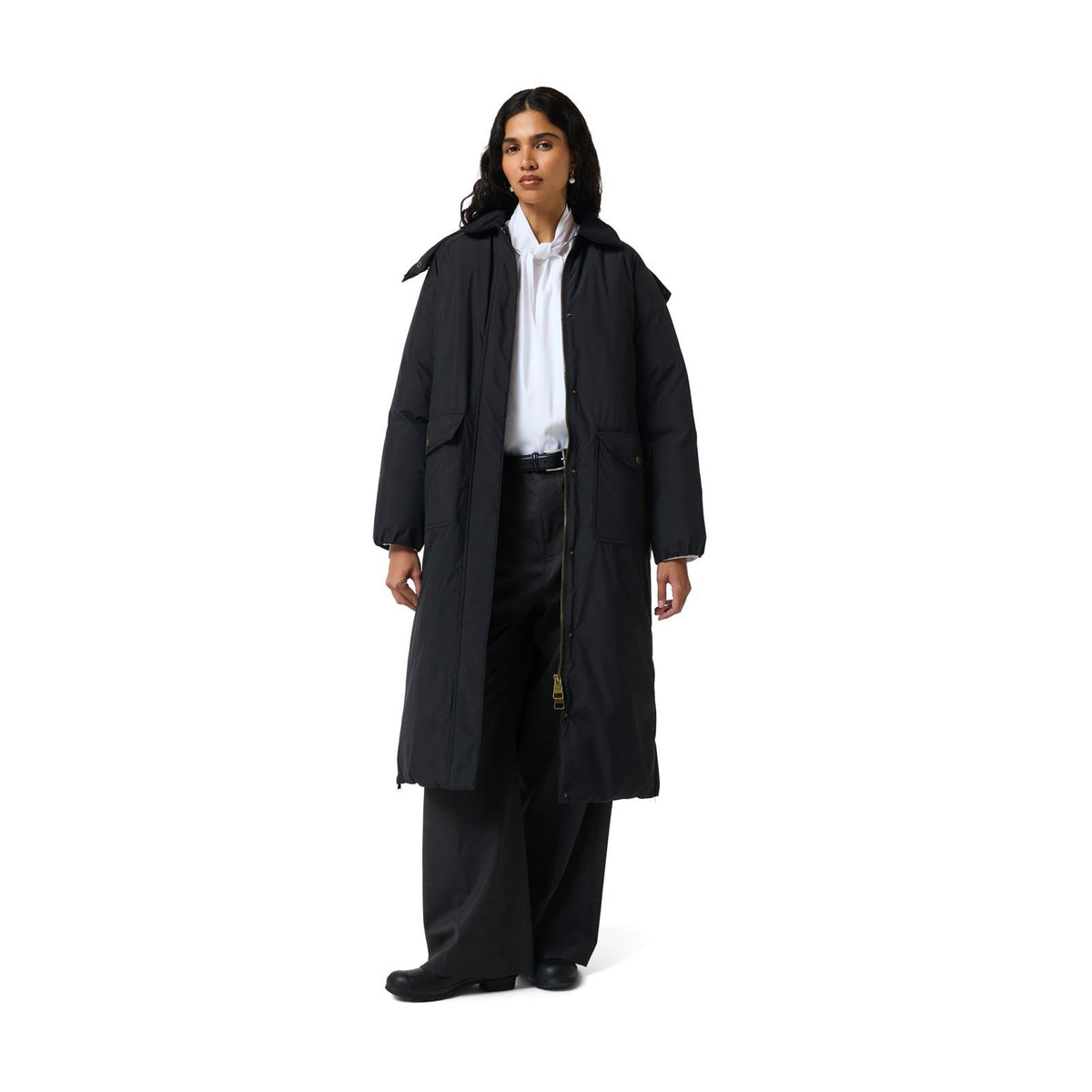 Hunter Victoria Originals Long Quilted Jacket Women's Black Quilted Jackets