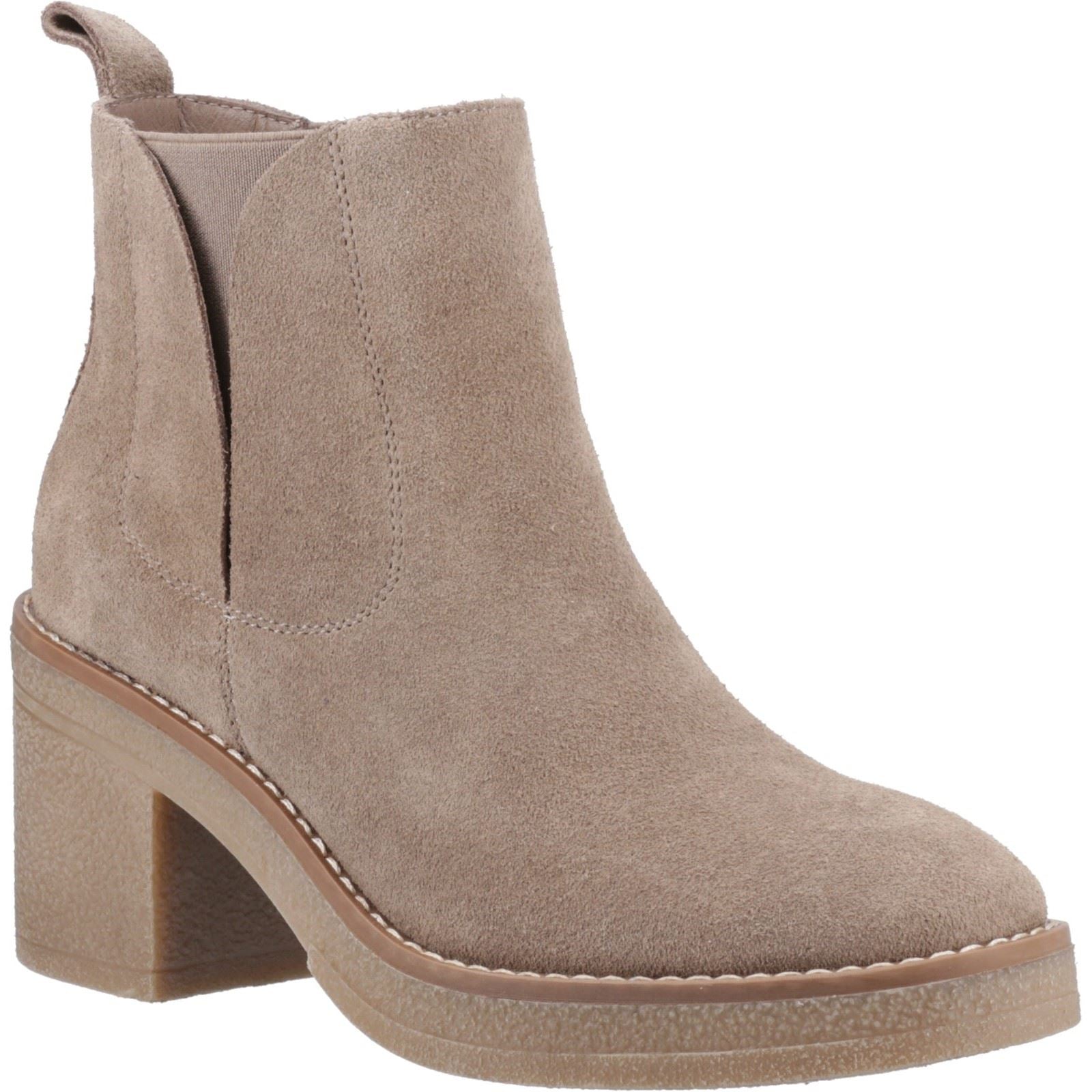 Hush Puppies Felicia Suede Women's Taupe Heeled Chelsea Boots