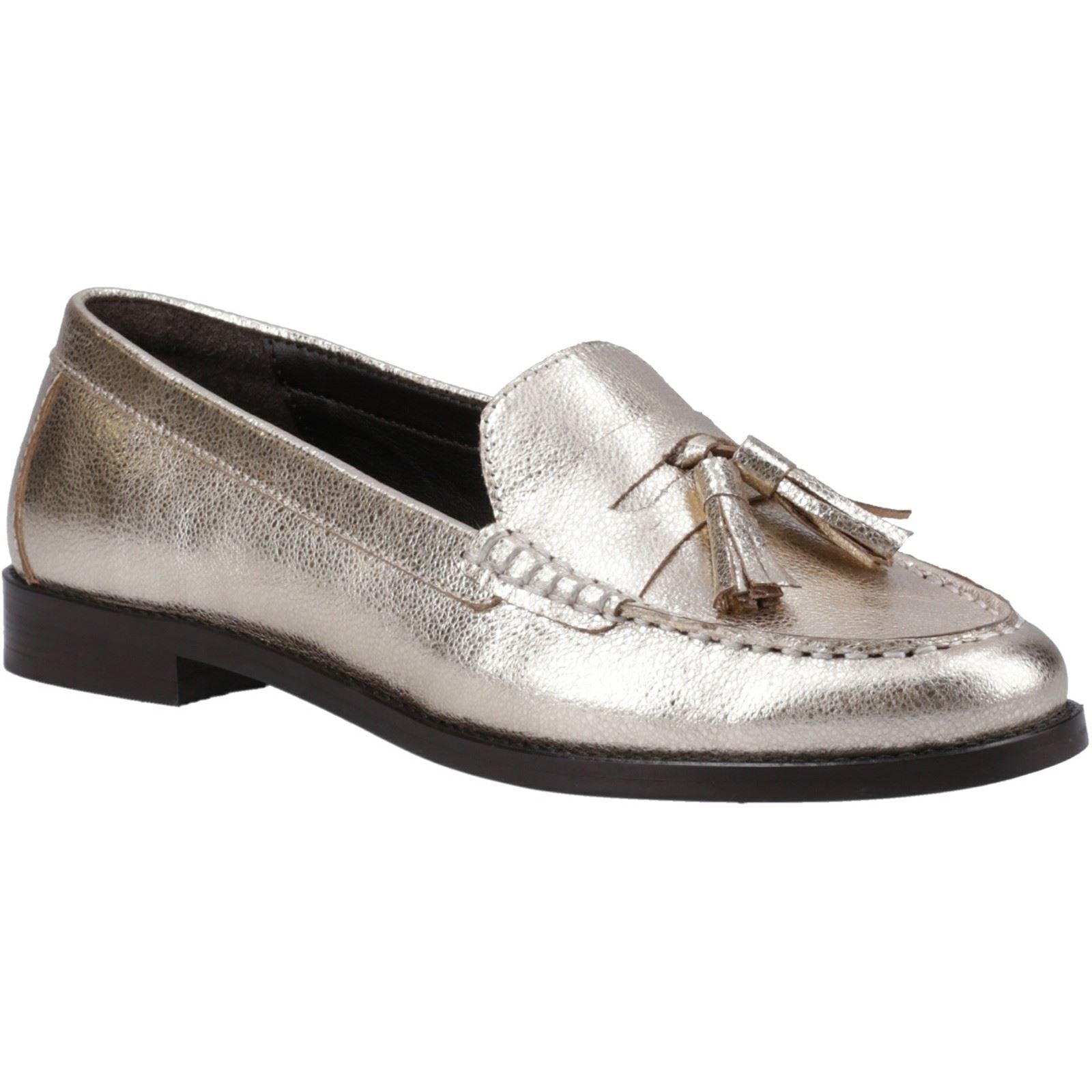 Hush Puppies Connie Leather Women's Gold Loafers