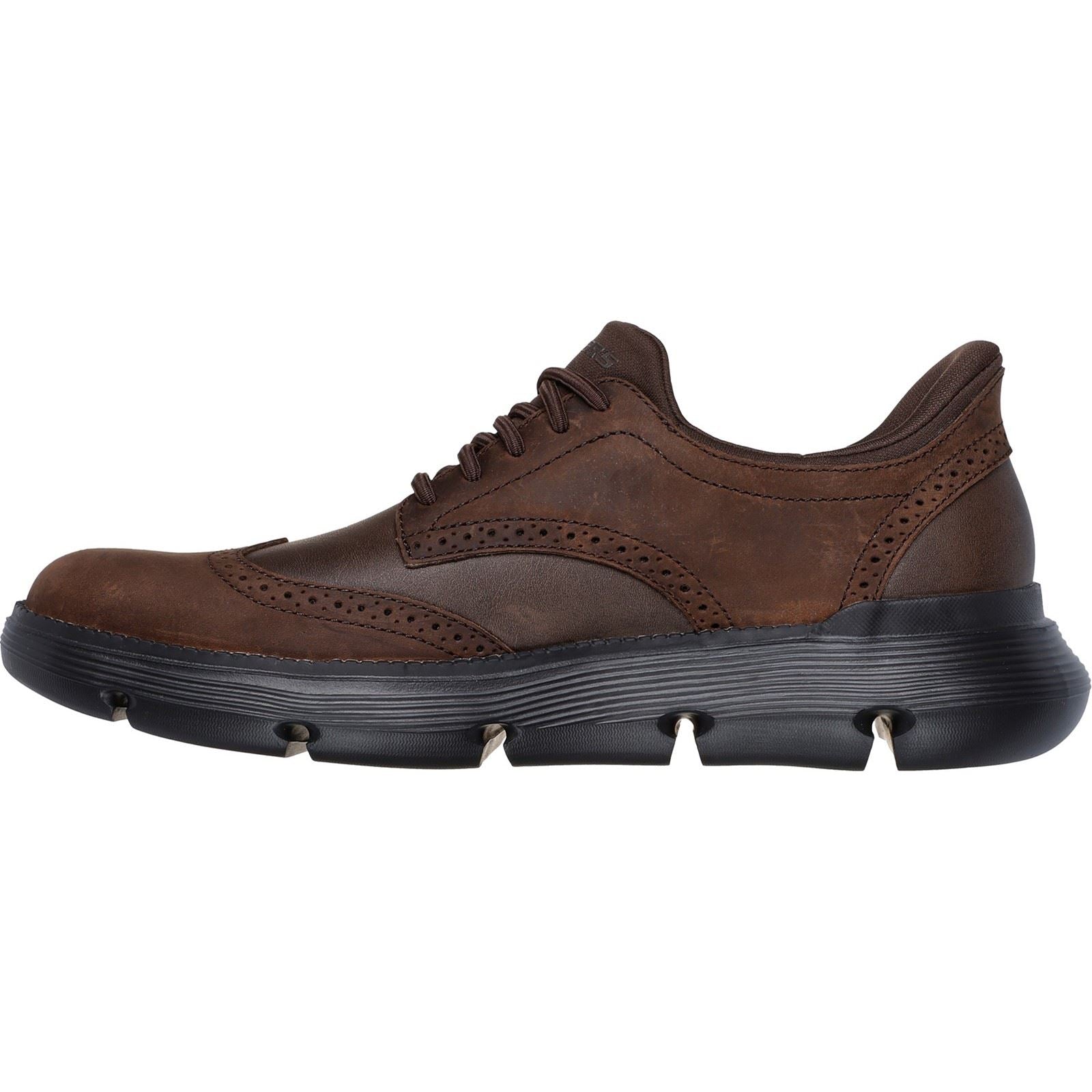 Skechers Garza Sully Leather Men's Cocoa Lace-Up Shoes