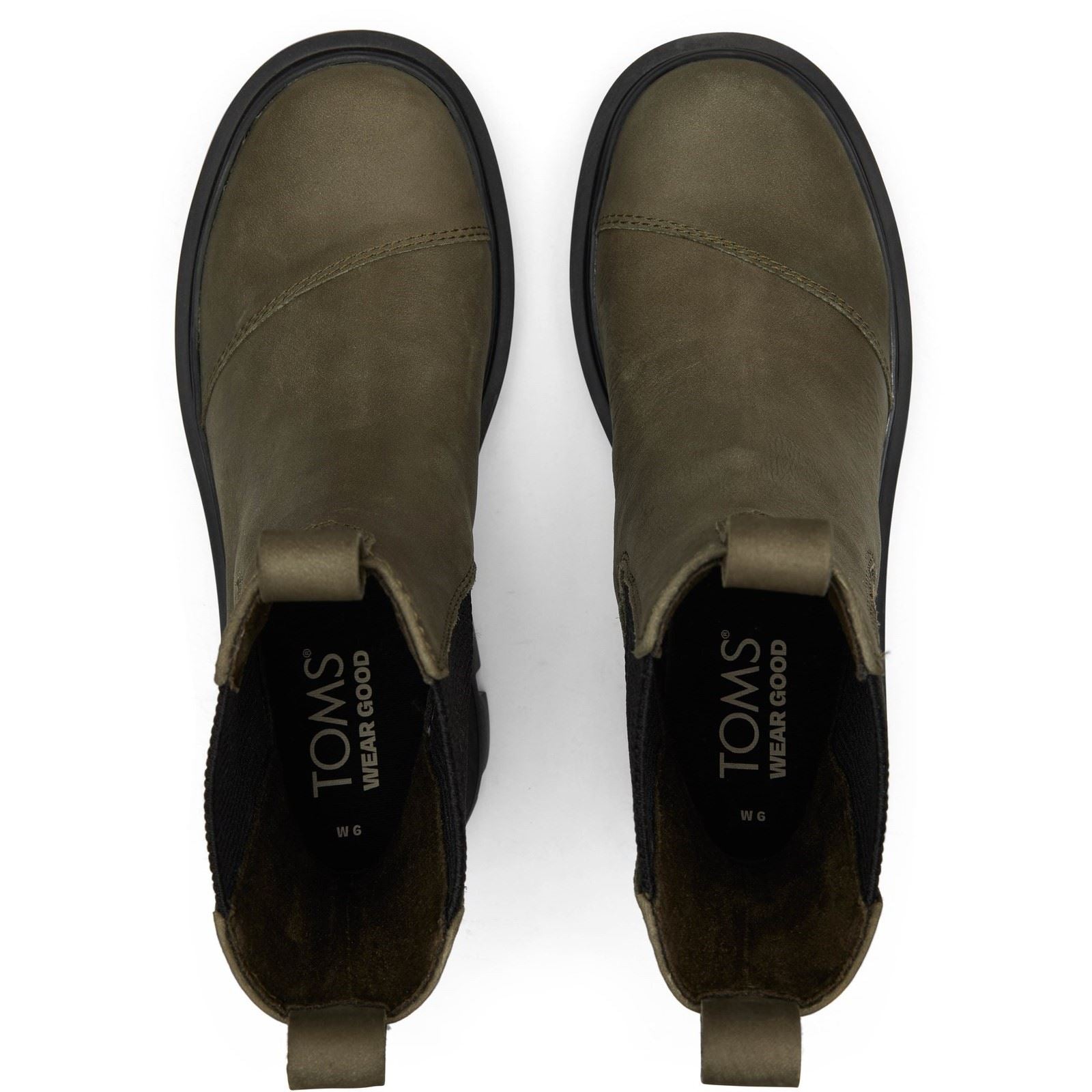 TOMS Rowan Leather Women's Olive Boots