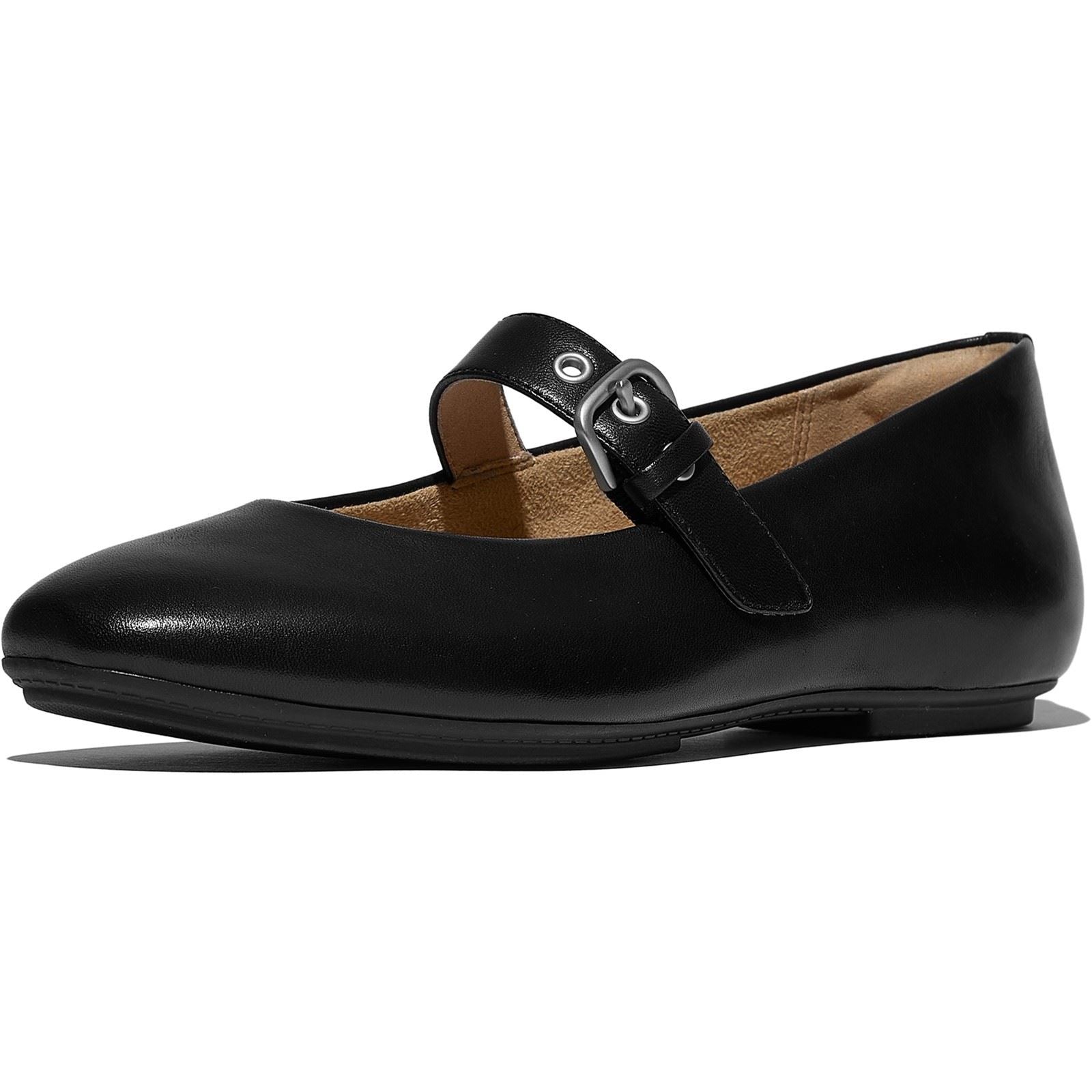 Fitflop Delicato Leather Women's All Black Narrow Fit Shoes