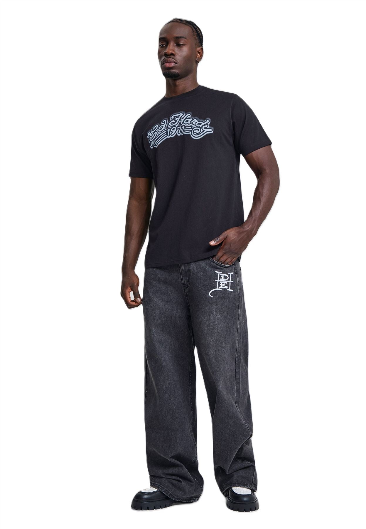 Ed Hardy Stay True Graphic Regular Men's Black T-Shirts