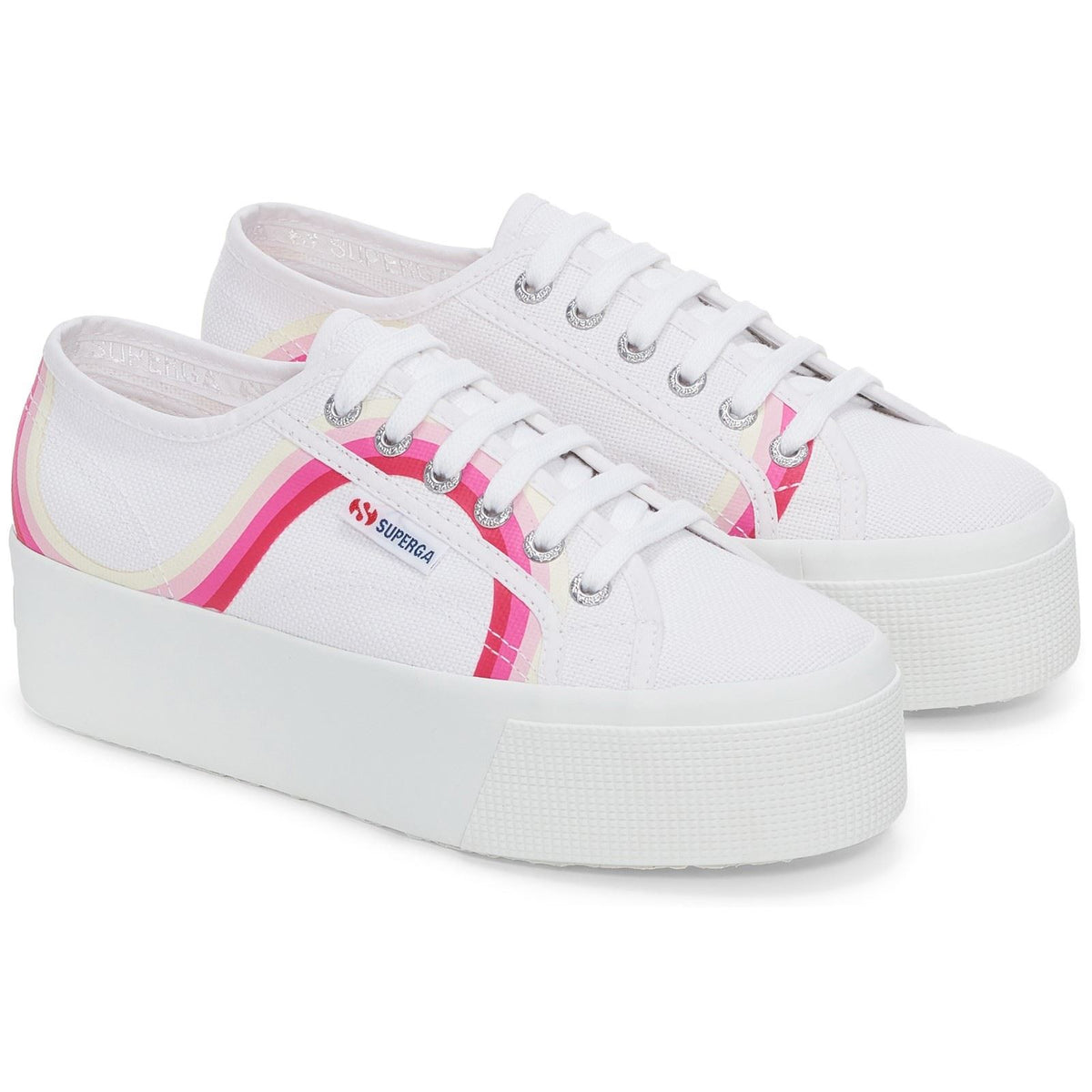 2790 Round Stripes Cotton White Shaded Trainers
