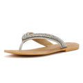 Tower London Metallic Bead Thong Women's Silver Sandals