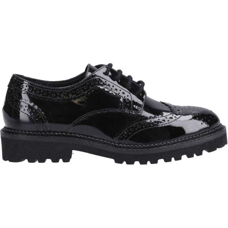 Hush Puppies Gabi Lace Up Patent Leather Junior Black Brogues