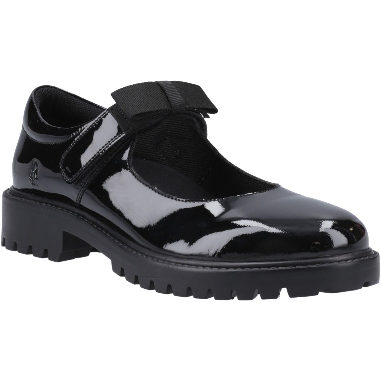 Hush Puppies Astrid Bow Patent Leather Youth Girl's Black Shoes