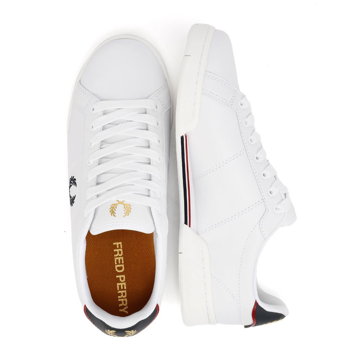Fred Perry B722 Leather Men's White/Navy Trainers