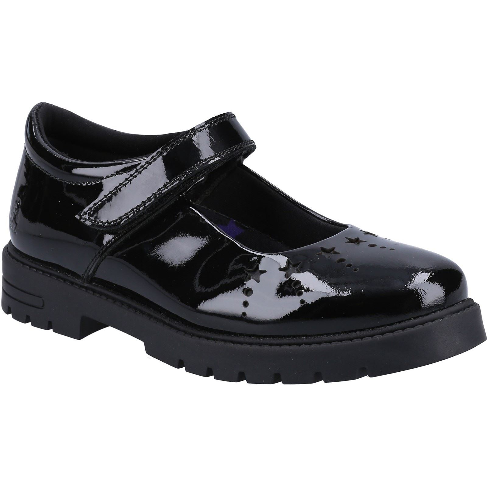 Hush Puppies Sabrina Patent Leather Youth Girl's Black Shoes