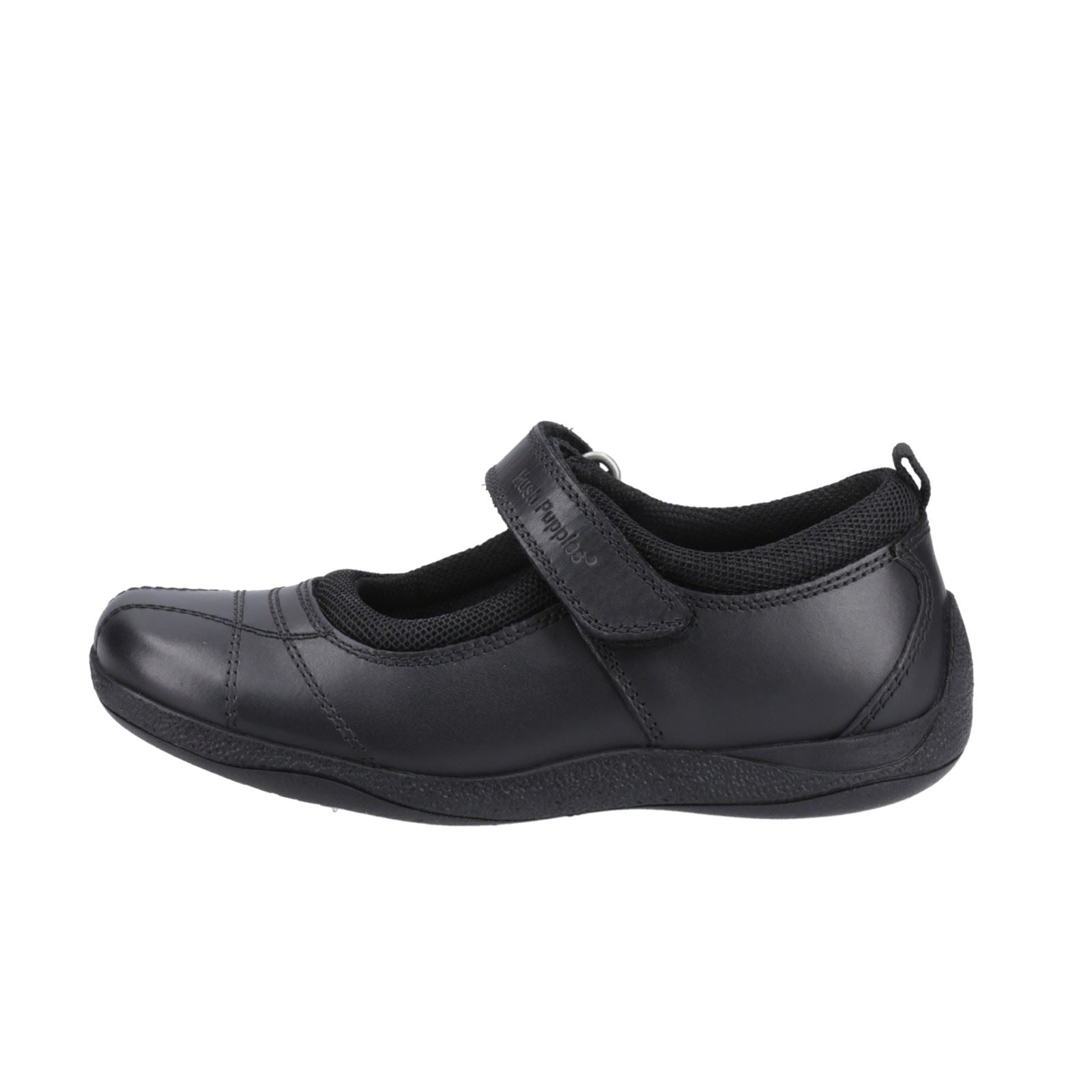 Hush Puppies Clara Junior Girls Black Leather Shoes