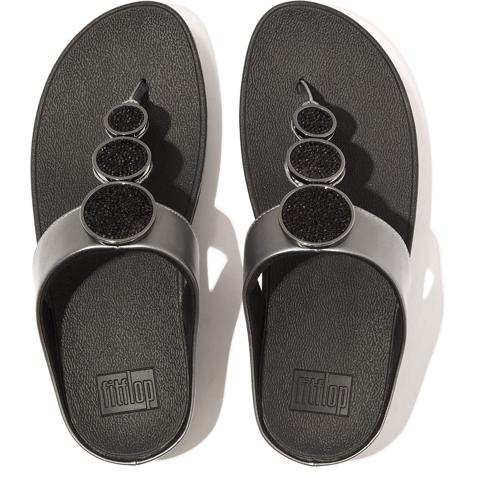 Fitflop Halo Polyurethane Women's Pewter Black Sandals