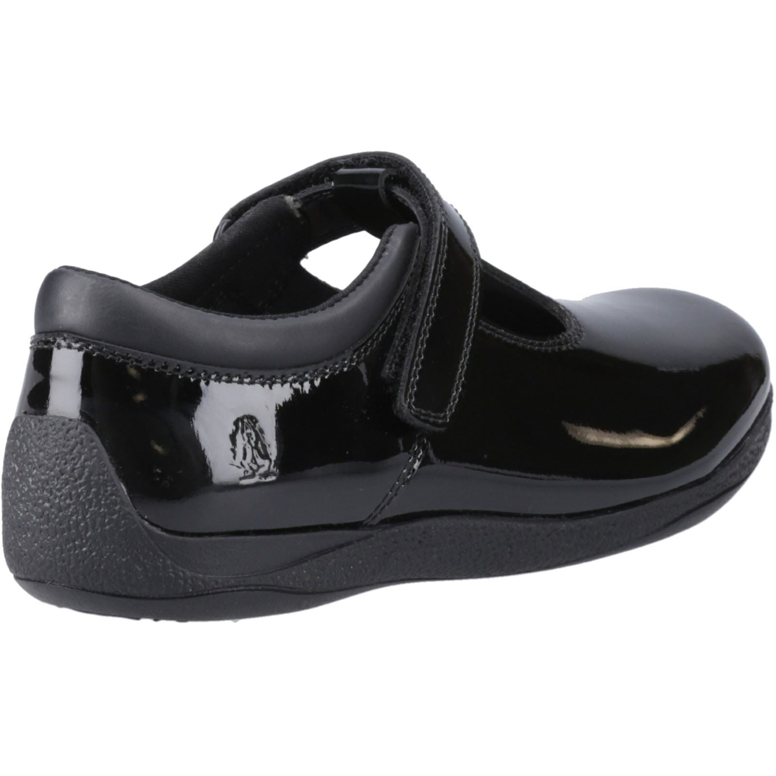 Hush Puppies Caitlin T-Bar Leather Youth Girl's Black Shoes