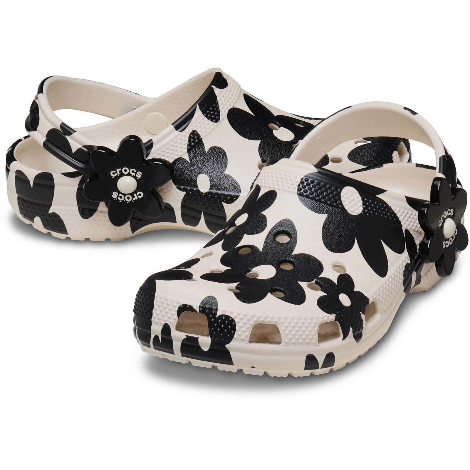 Crocs Classic Pop Petals EVA Girl's Summit White/Black Clogs