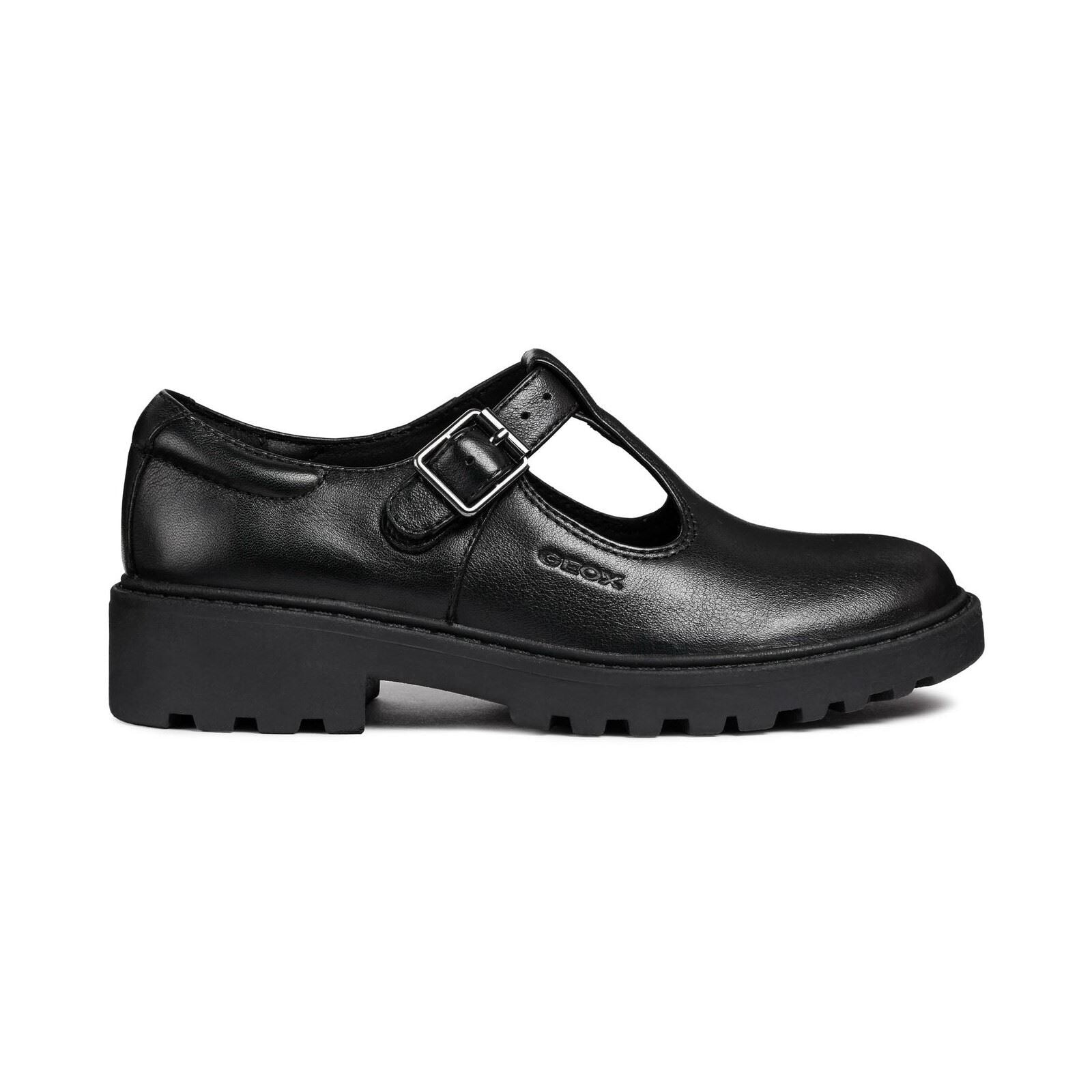 Geox J Casey Girl Leather Black Shoes