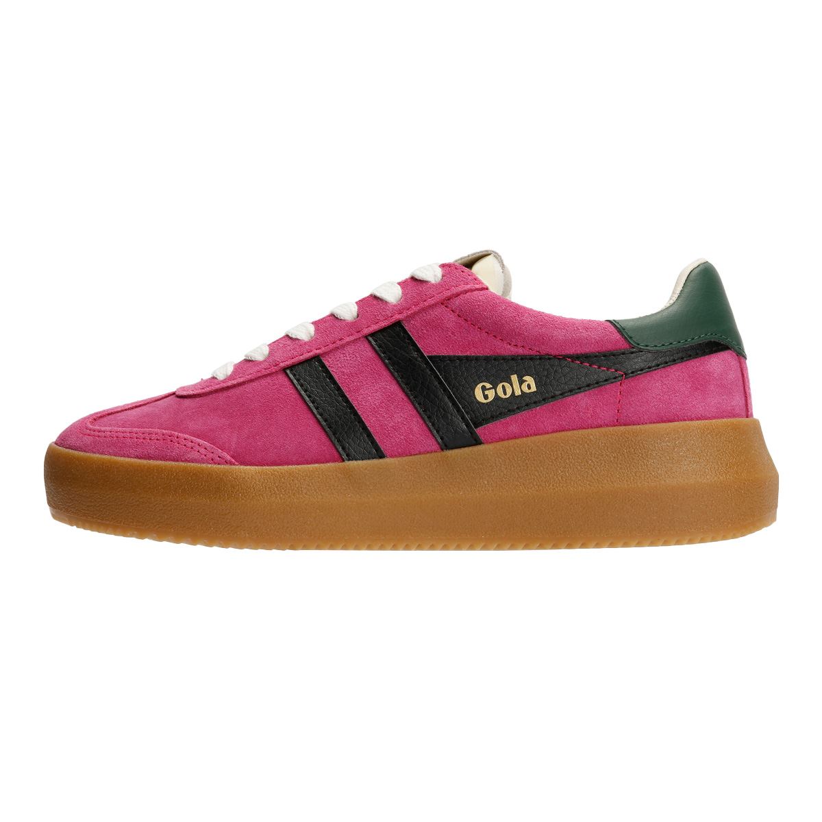 Gola Athena Suede Women's Fuchsia/Black/Evergreen Trainers