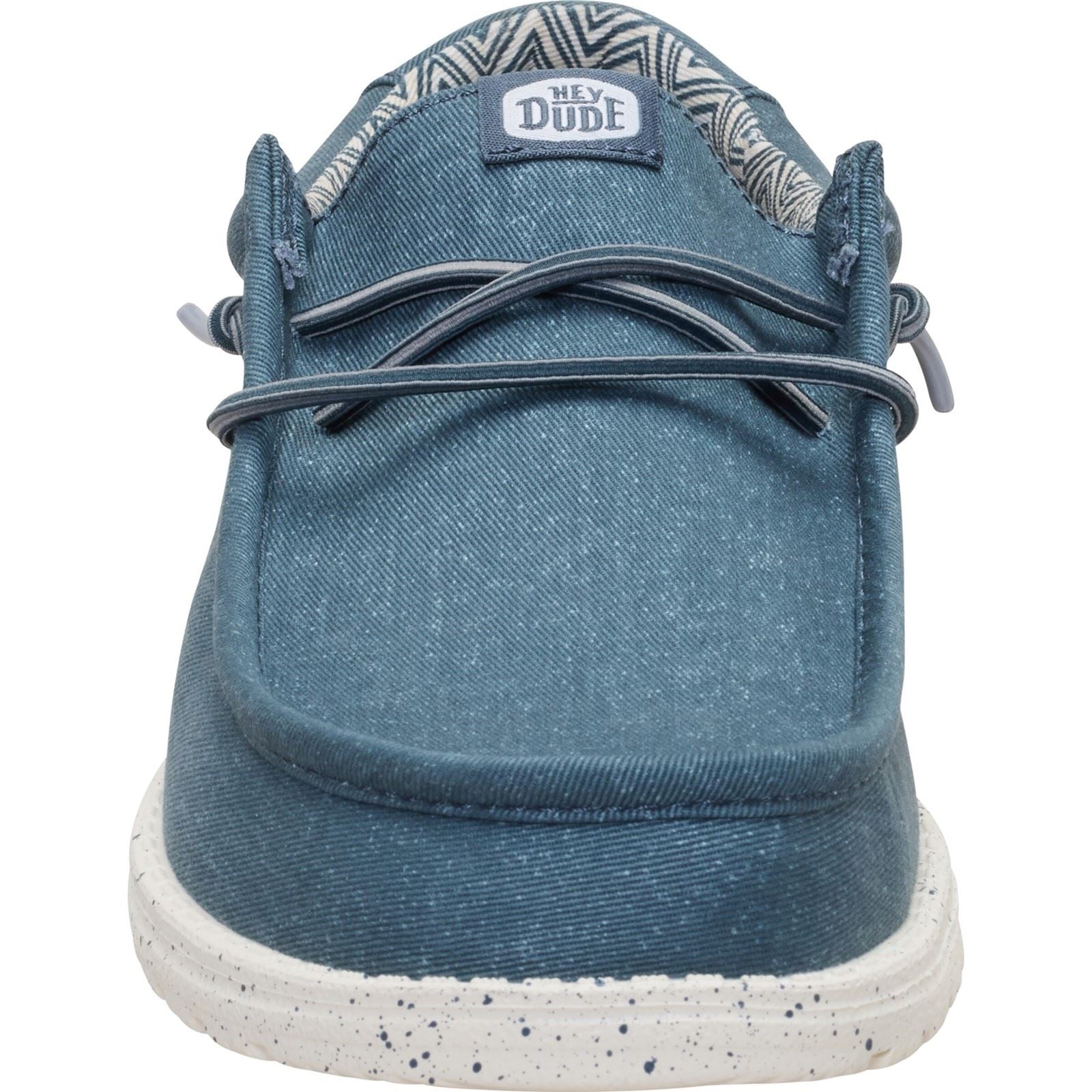 HEYDUDE Wally Stretch Cotton Men's Dark Slate Moccasins Shoes