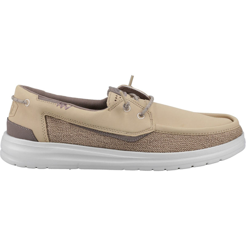 HEYDUDE Welsh Grip Classic Mesh Cotton Blend Men's Incense/Morel Brown Boat Shoes