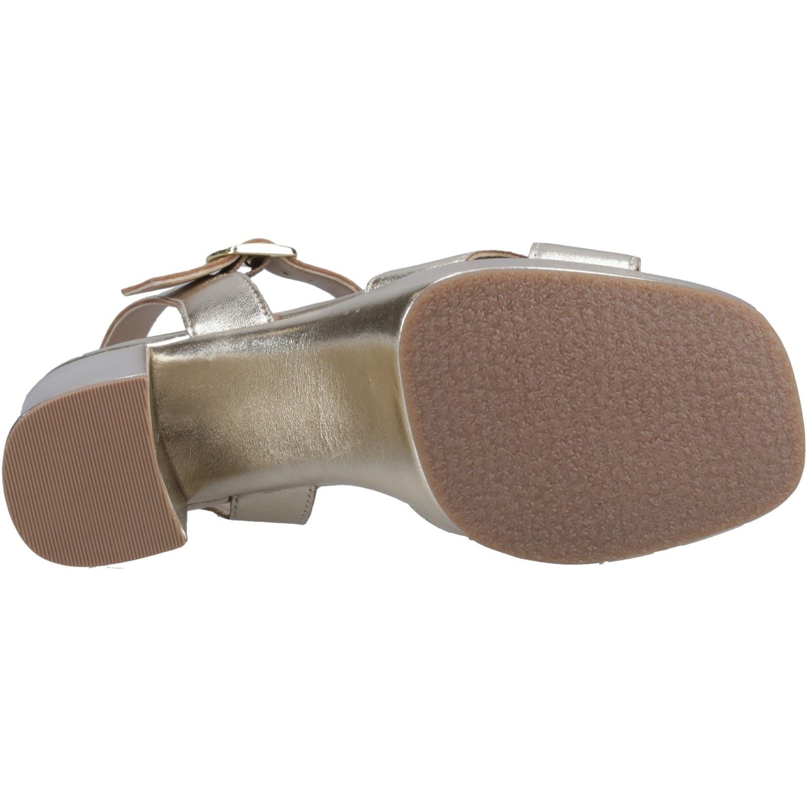 Hush Puppies Ophelia Leather Heel Suede Women's Gold Heels