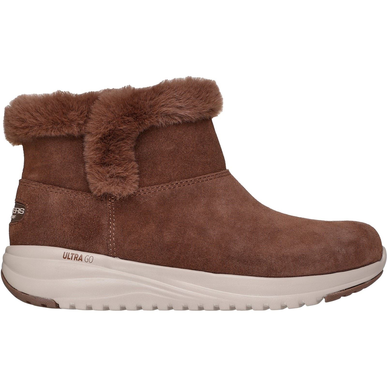 Skechers On-the-GO Stellar - Cozy Step Leather Women's Chocolate Winter Ankle Boots