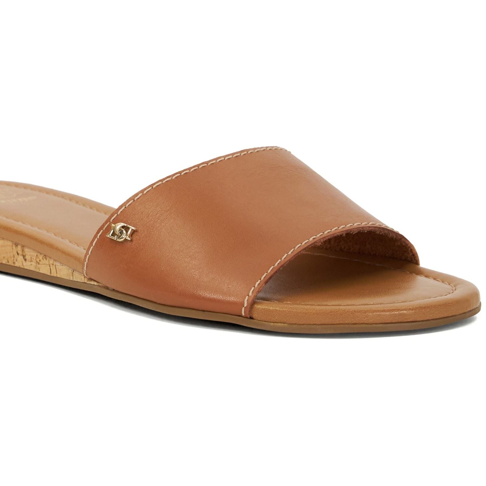 Dune Lino Leather Women's Tan Sandals