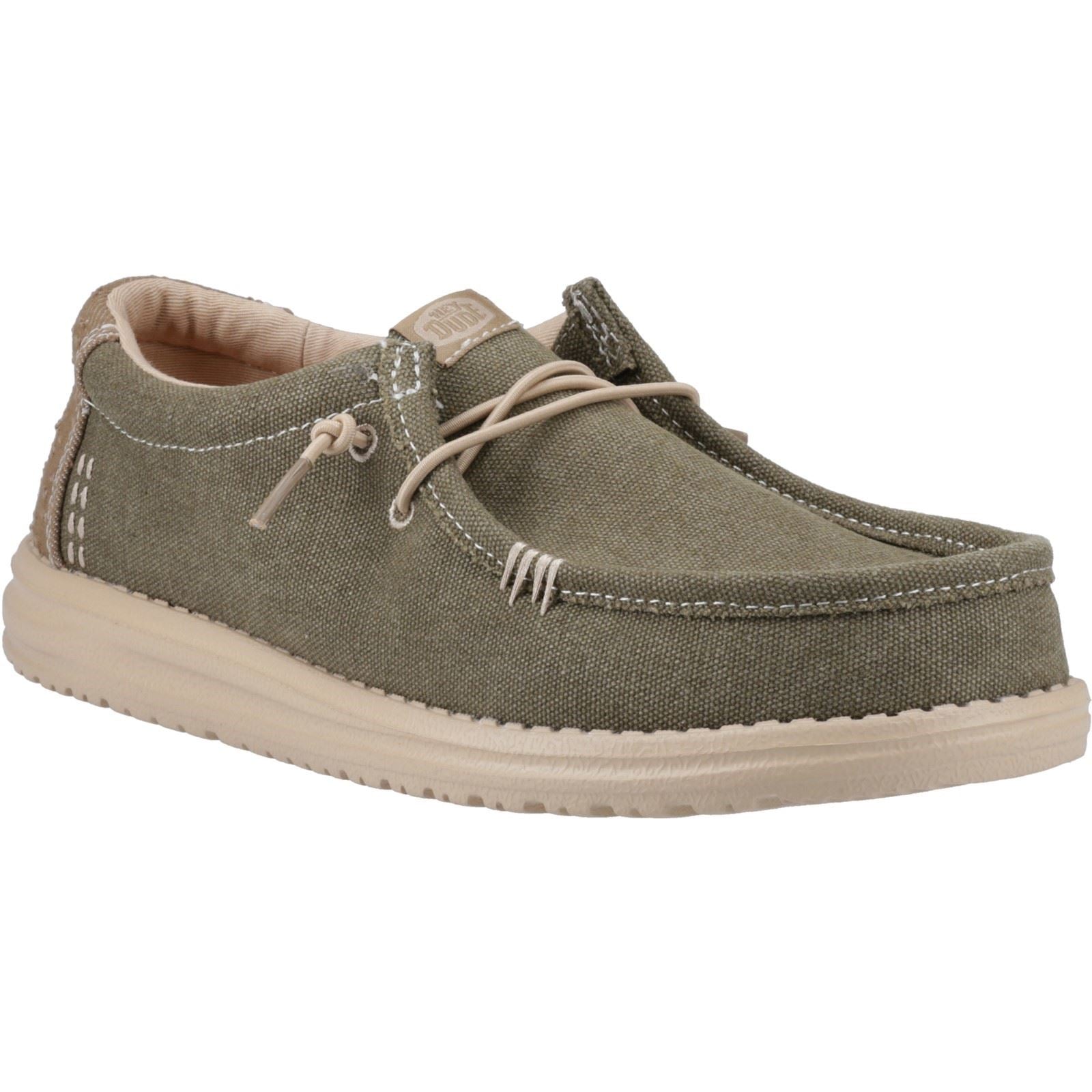 HEYDUDE Wally Workwear Synthetic Blend Men's Dusky Green/Irish Cream Moccasins Shoes