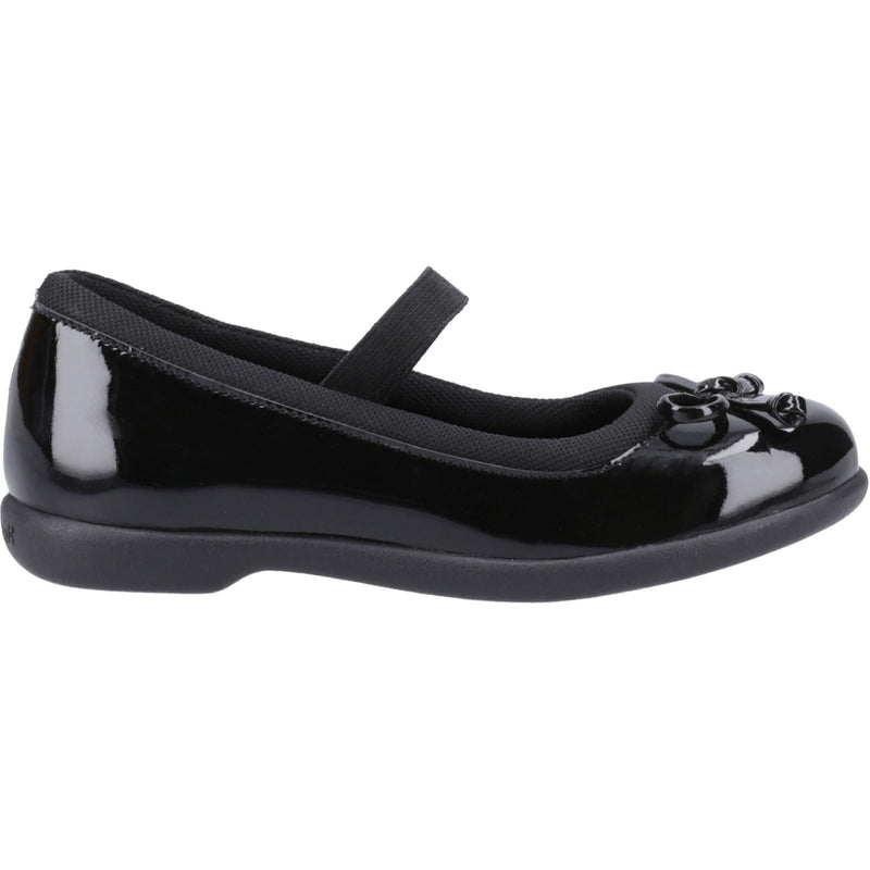 Hush Puppies Betty Patent Leather Junior Black Shoes