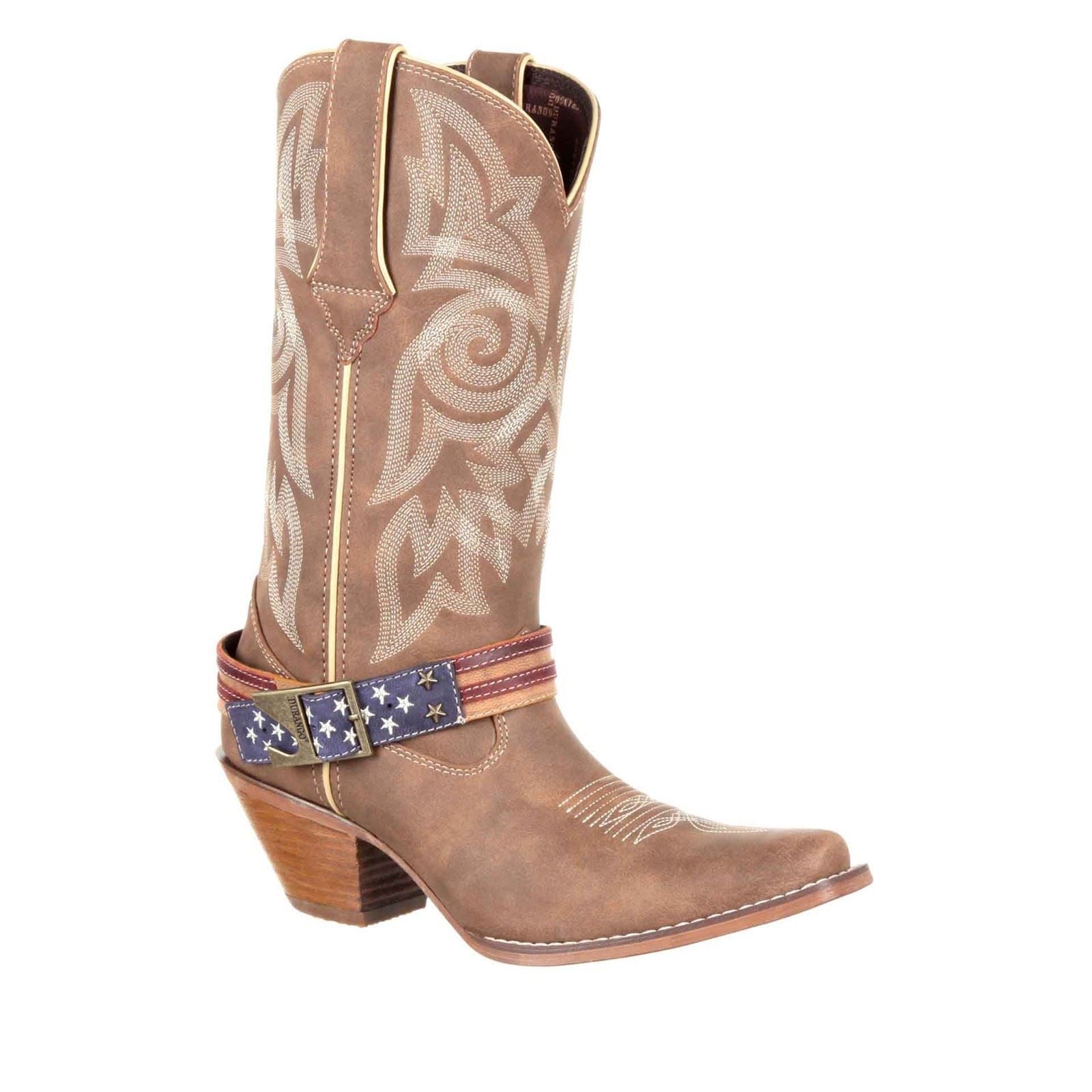 Durango Crush Flag Leather Women's Brown/Khaki Boots