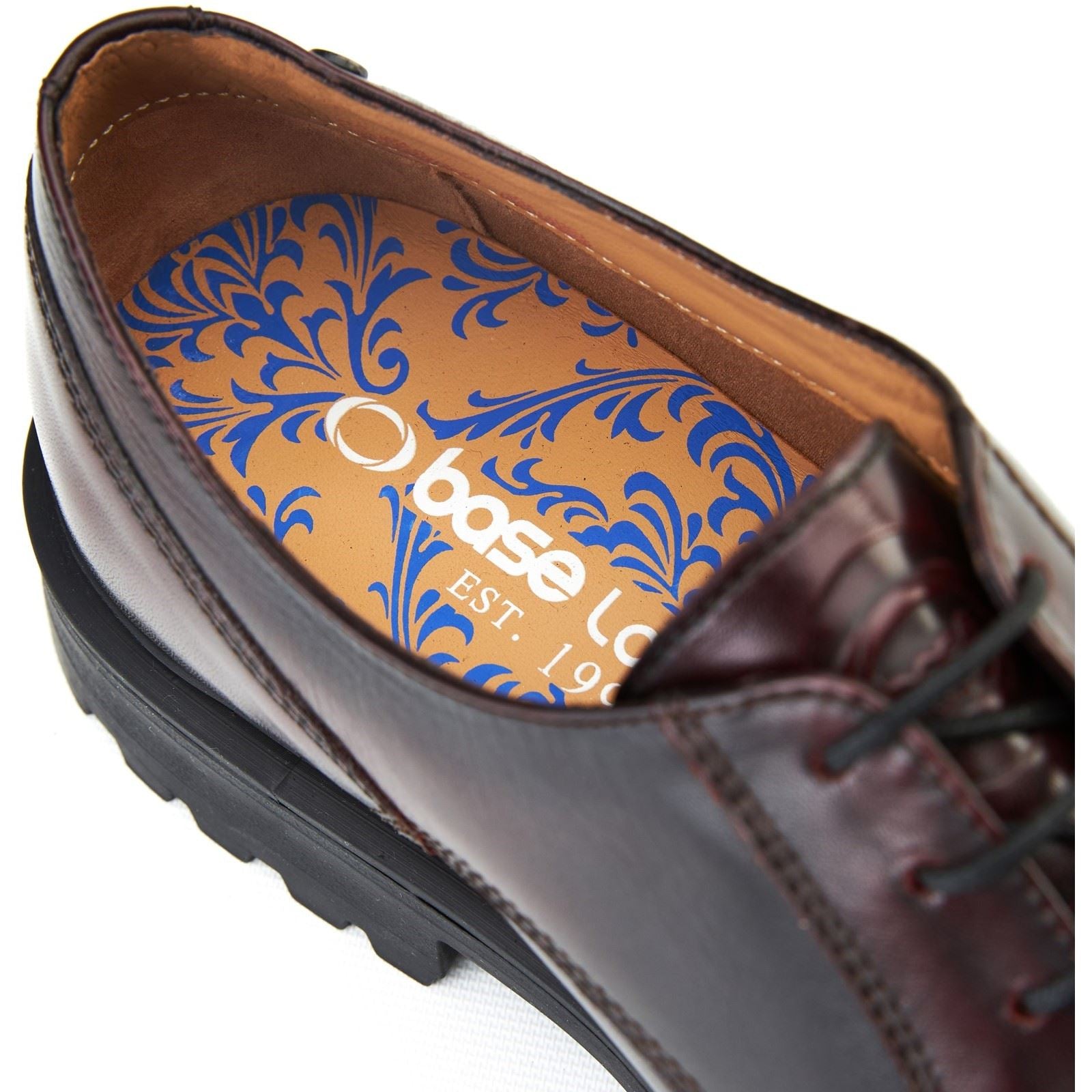 Base London Locke Leather Men's Bordo Lace-Up Shoes