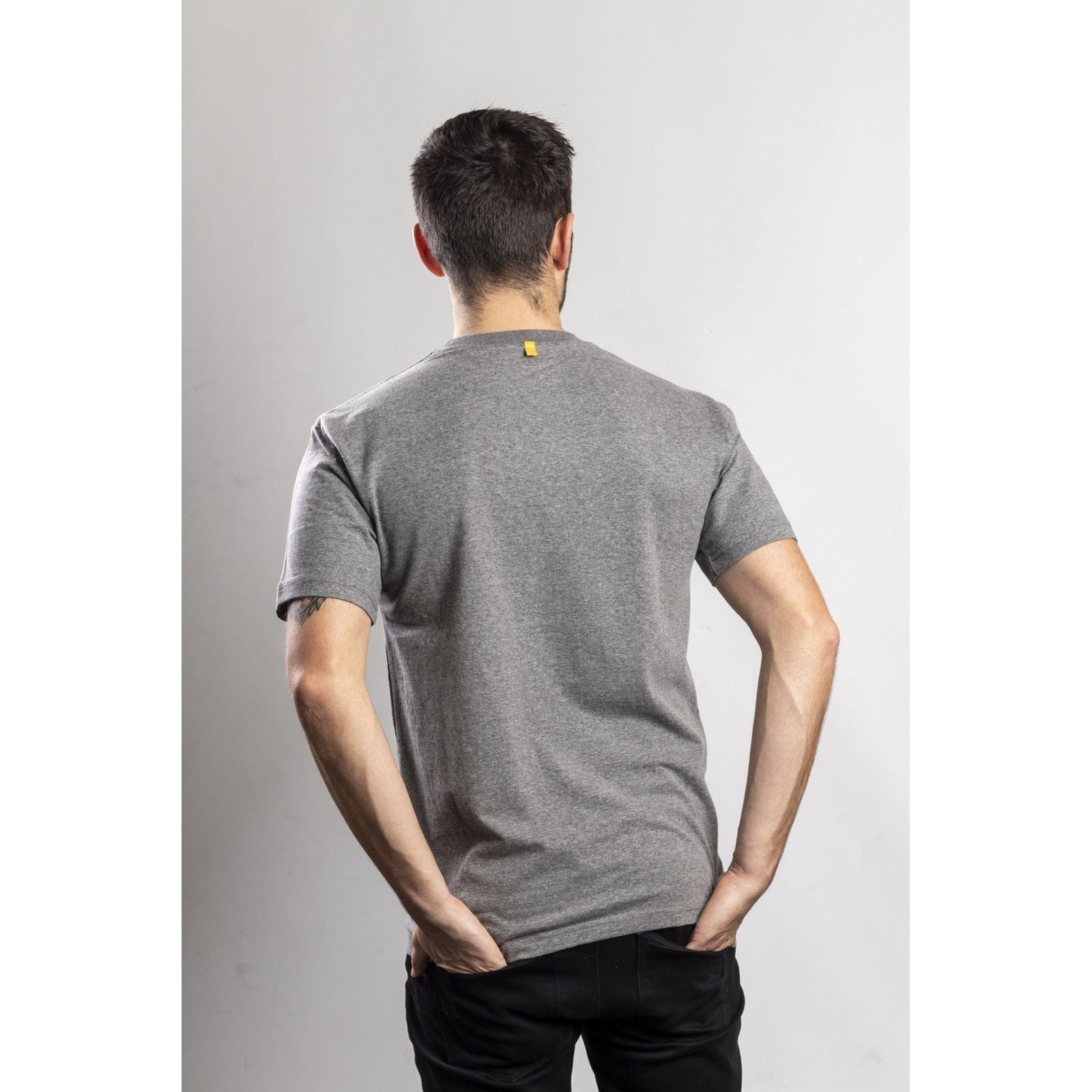 Caterpillar Trademark Logo Cotton Men's Grey T-Shirt