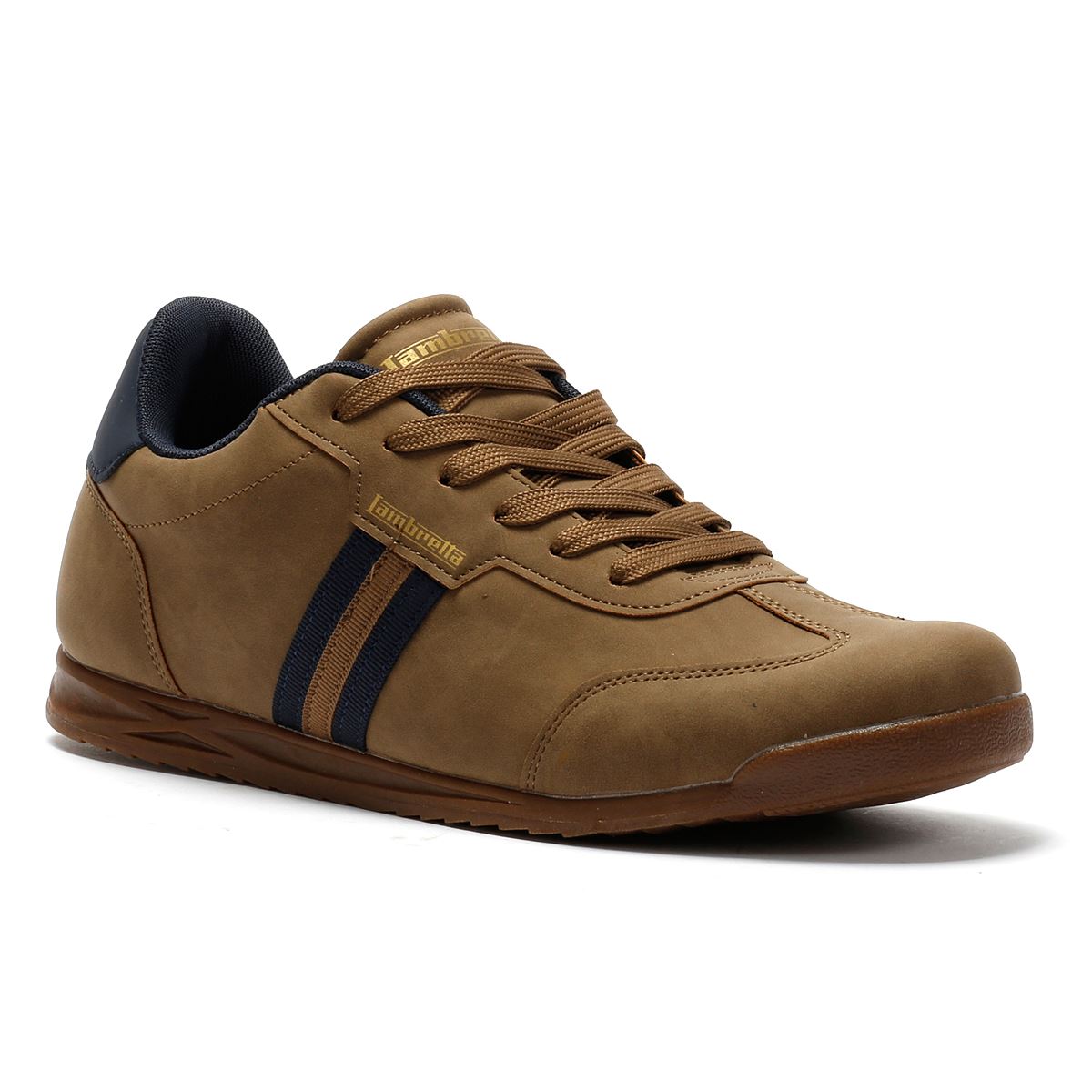 Lambretta Tackle Men's Taupe/Navy Trainers