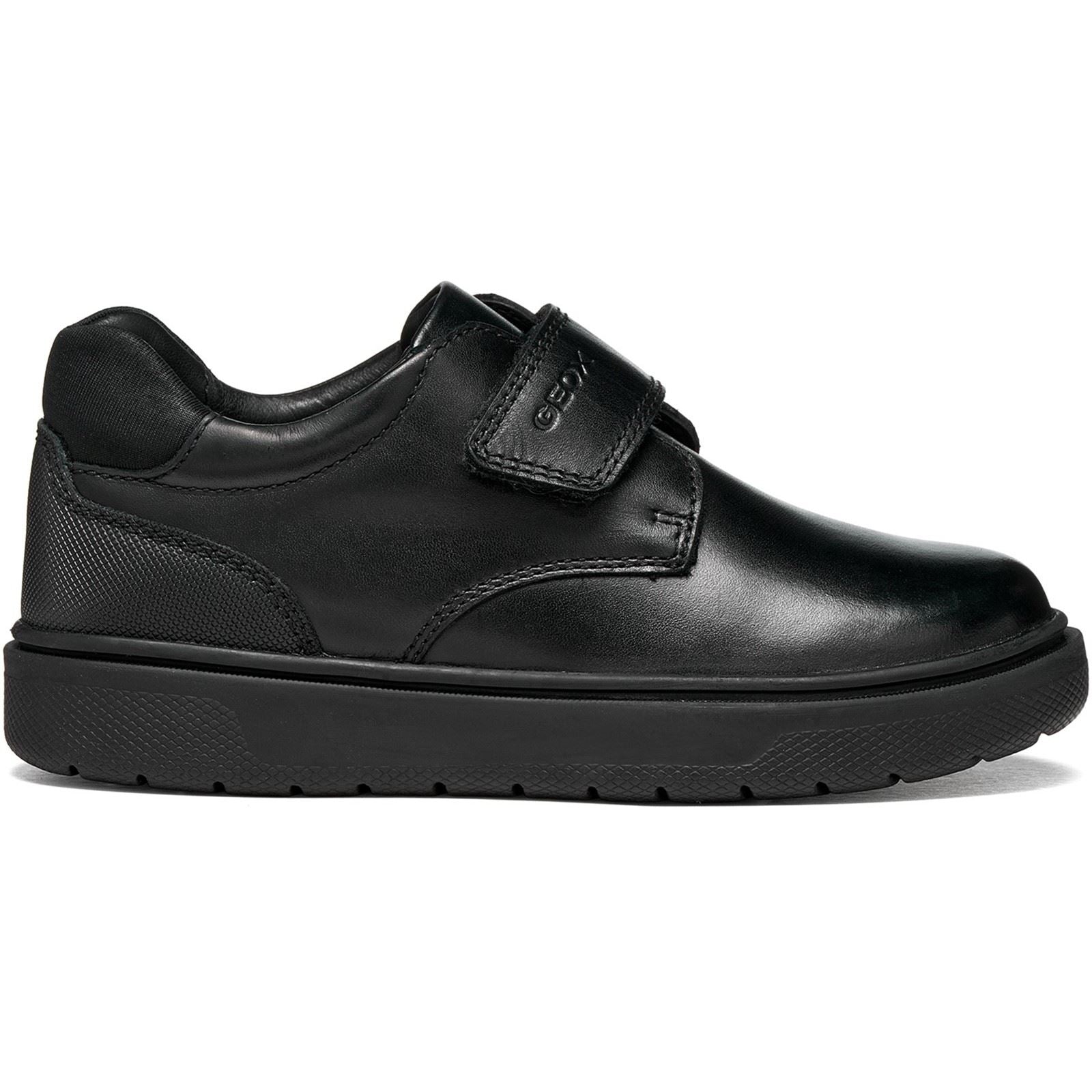 Geox J Riddock Leather Youth Black Shoes